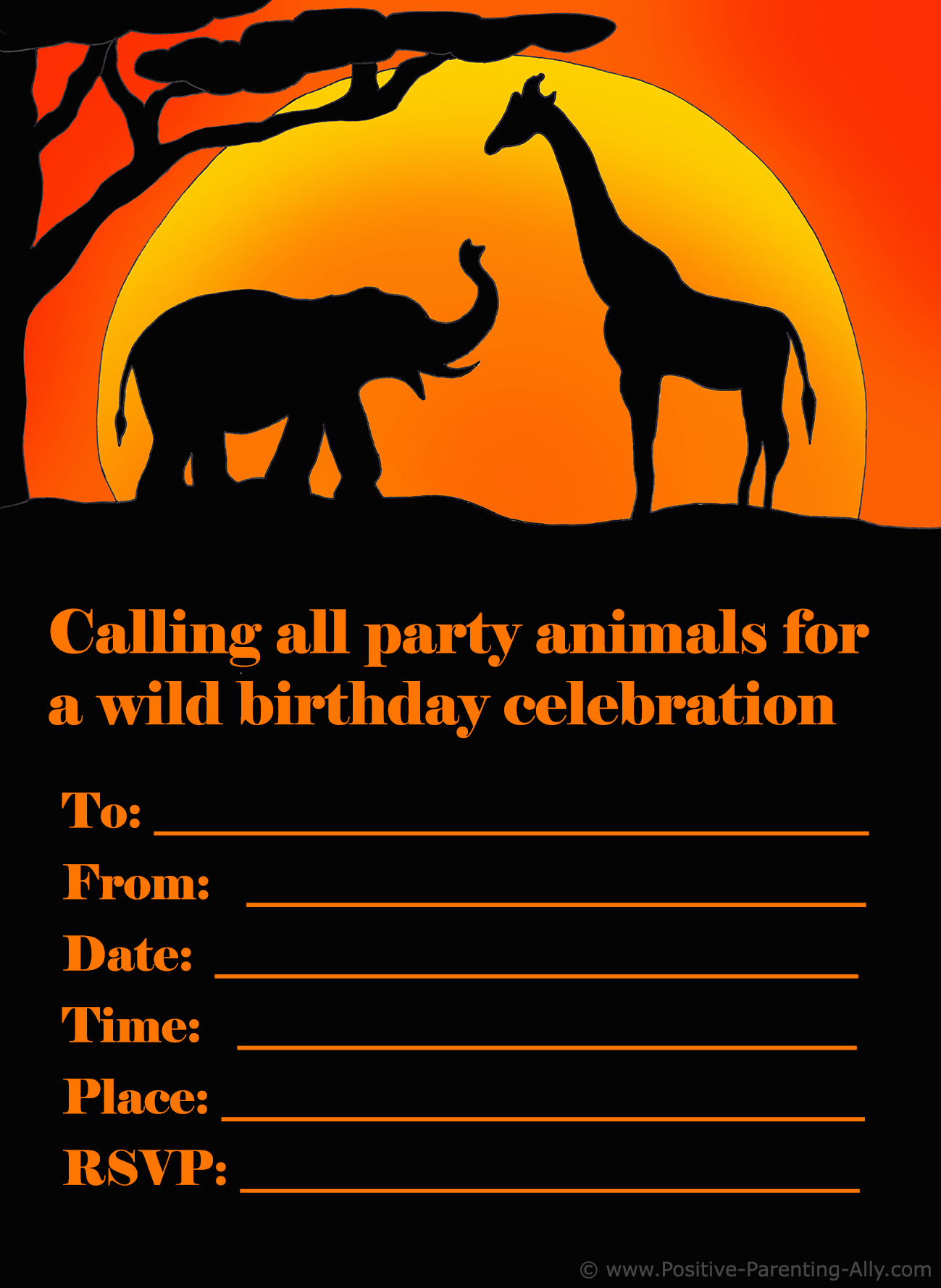 Free Birthday Invitations To Print For Kids: Choose Your Theme with regard to Free Printable Animal Print Birthday Invitations
