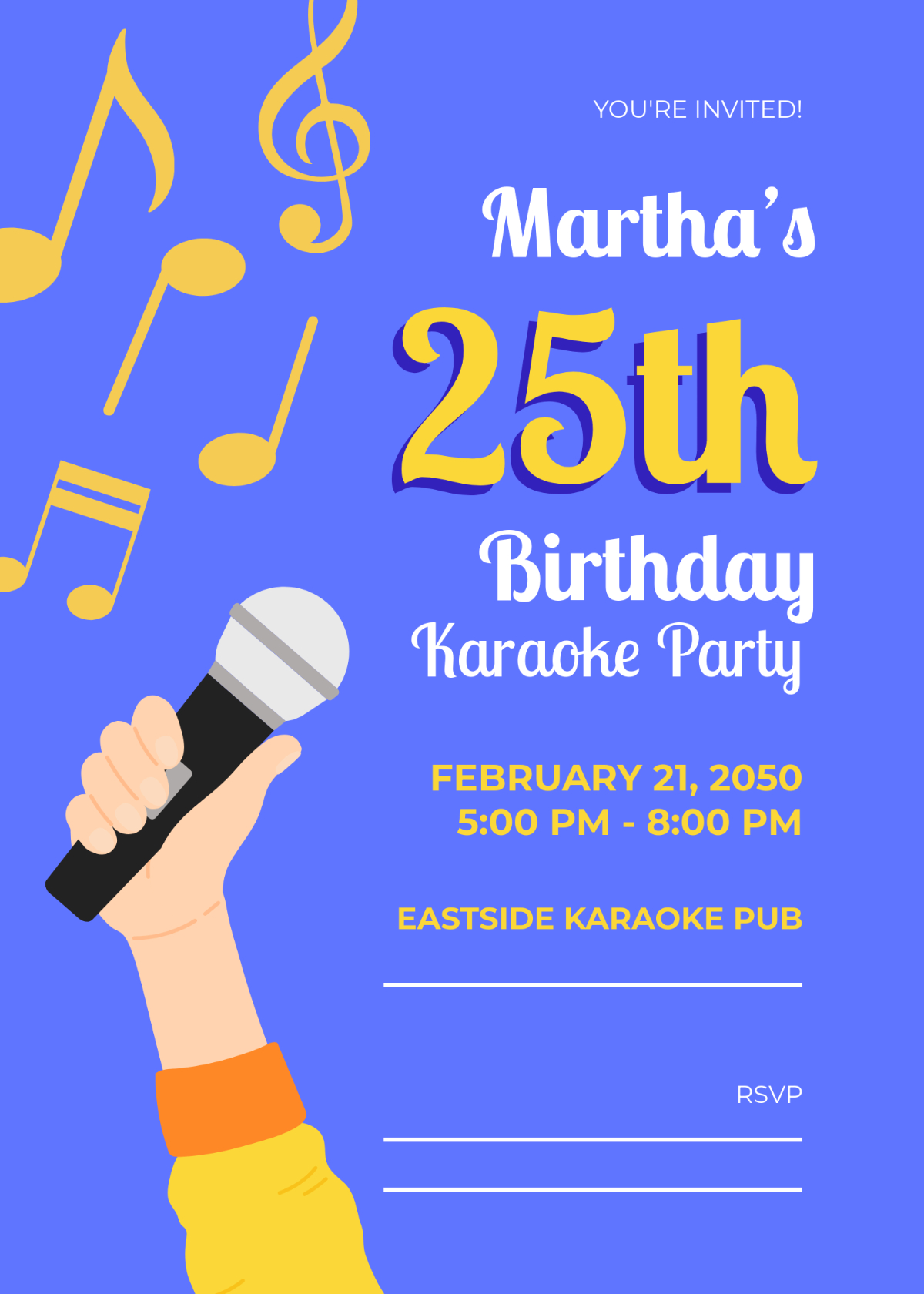 Free Blank Karaoke Birthday Invitation Template To Edit Online for Free Printable Karaoke Party Invitations