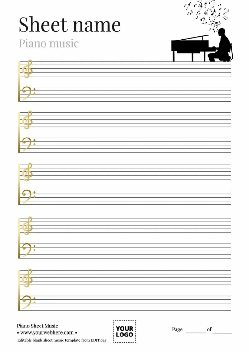 Free Blank Music Sheets To Print within Free Printable Piano Pieces