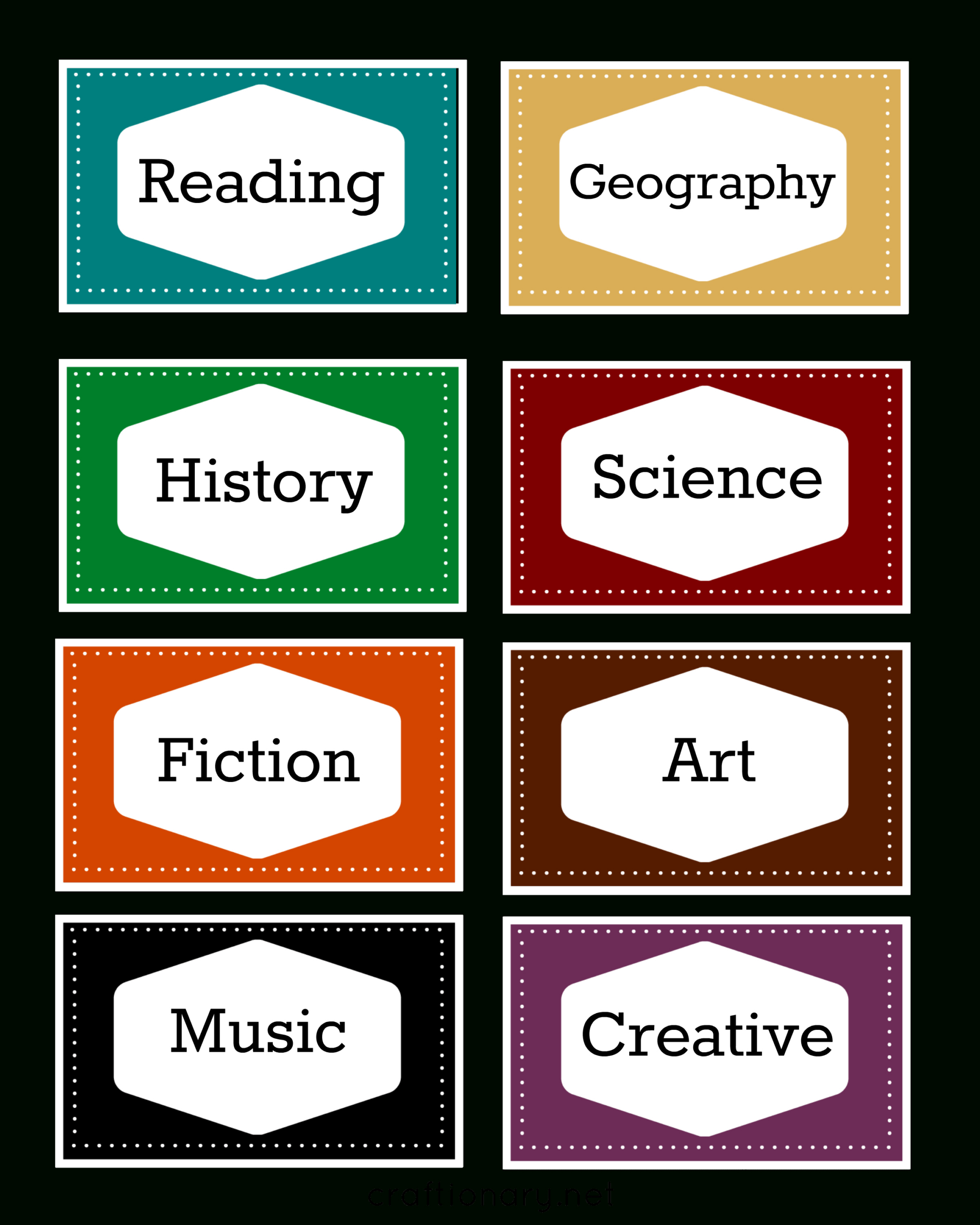 Free Book Label Printables (Books Organization) - Craftionary in Free Printable Book Bin Labels