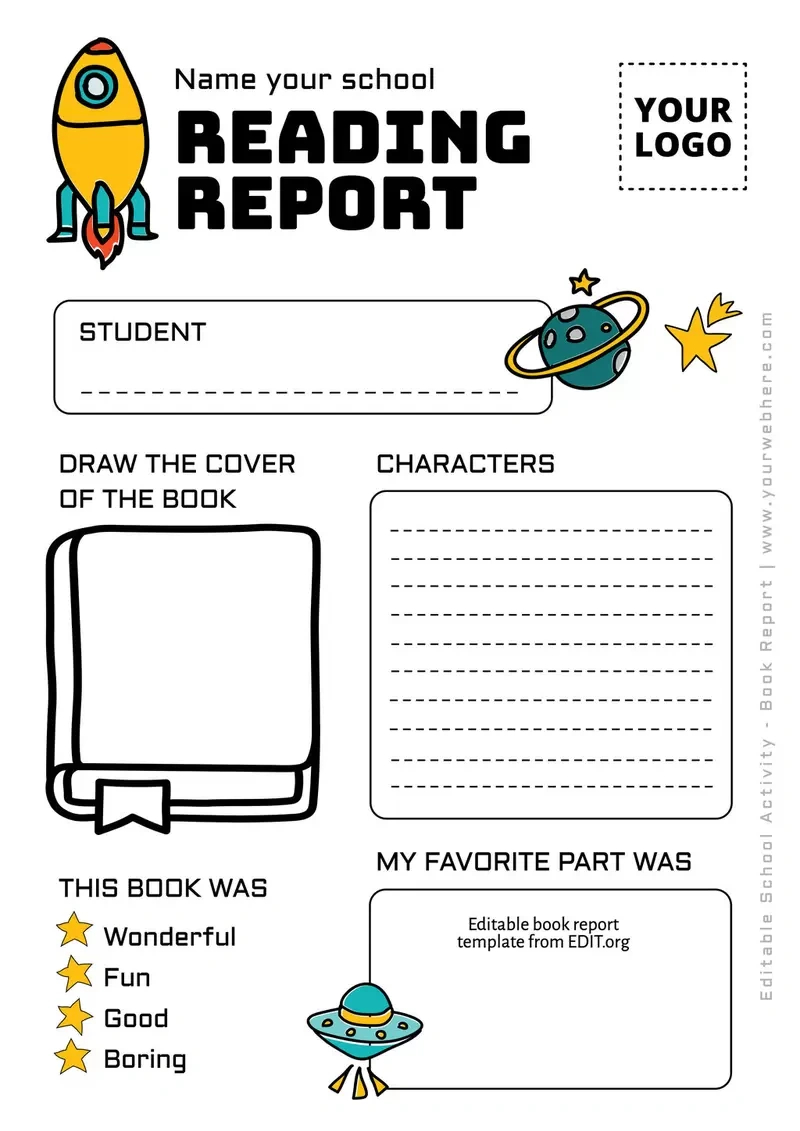 Free Book Report Templates To Customize inside Book Report Template Free Printable