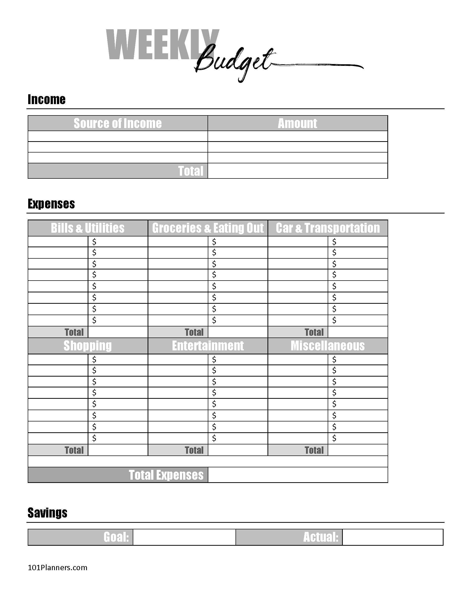 Free Budget Sheet Template | Printable And Editable in Free Online Printable Budget Worksheet