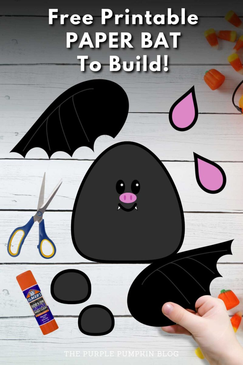 Free Build A Bat Craft Template Printable For Halloween throughout Free Printable Bat Writing Paper