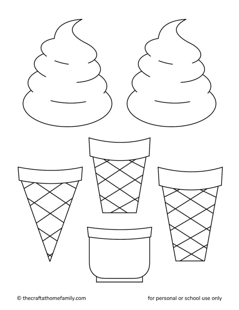 Free "Build An Ice Cream Cone" Printable - The Craft-At-Home Family within Ice Cream Cone Template Free Printable
