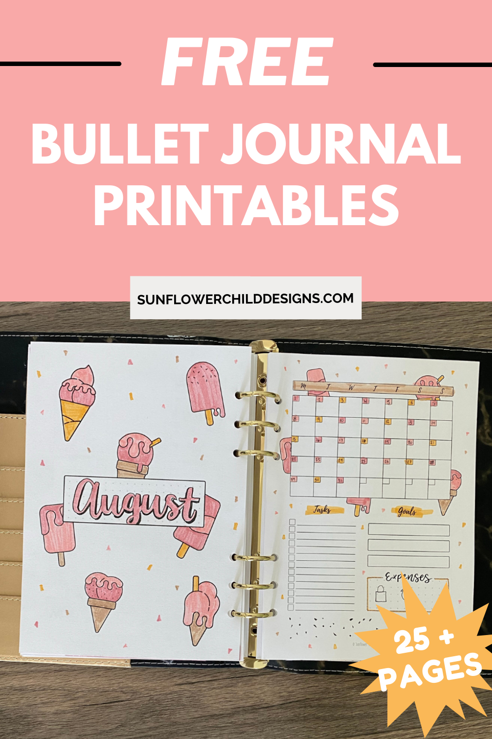 Free Bullet Journal Printables 25+ Pages With Doodles — Sunflower with Free Printable Bullet Journal Pages
