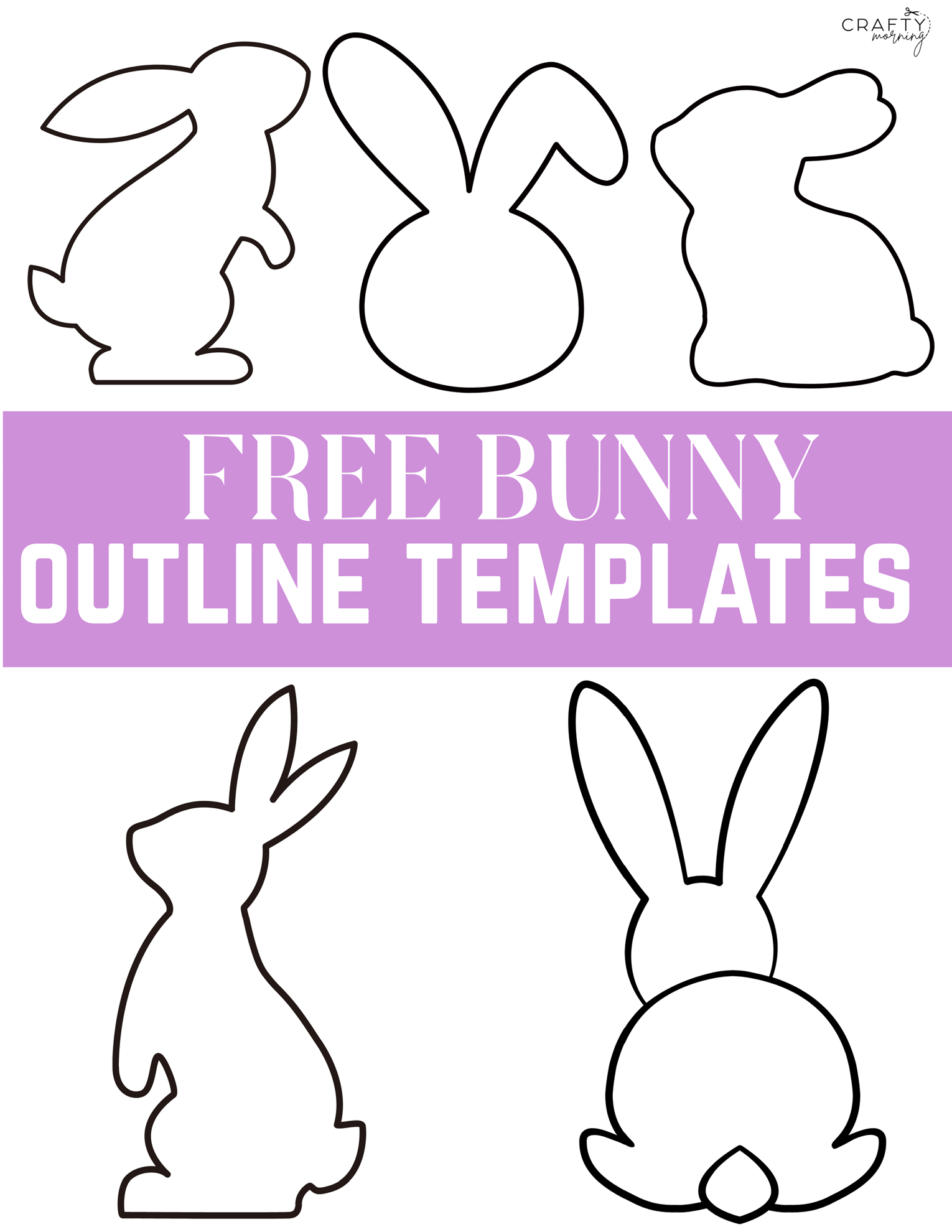 Free Bunny Outlines (Printable Templates) - Crafty Morning for Free Printable Bunny Templates