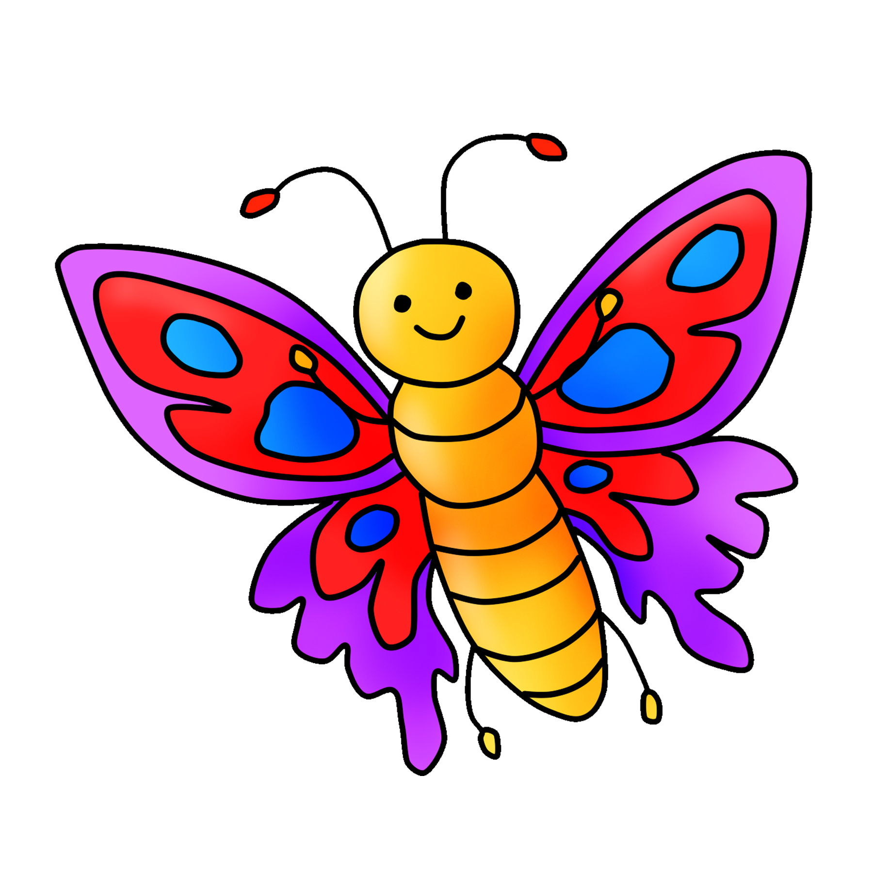 Free Butterfly Clipart Digital Graphic Download | Clipart 4 School in Free Printable Butterfly Clipart