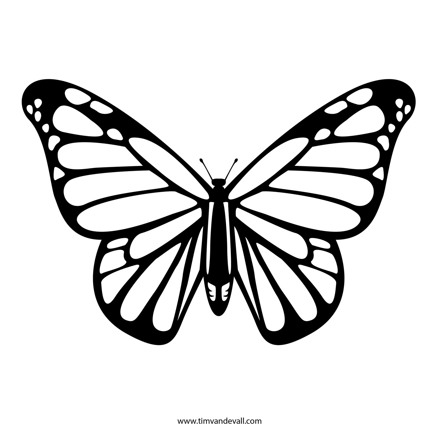Free Butterfly Stencil | Monarch Butterfly Outline And Silhouette for Free Printable Butterfly Cutouts