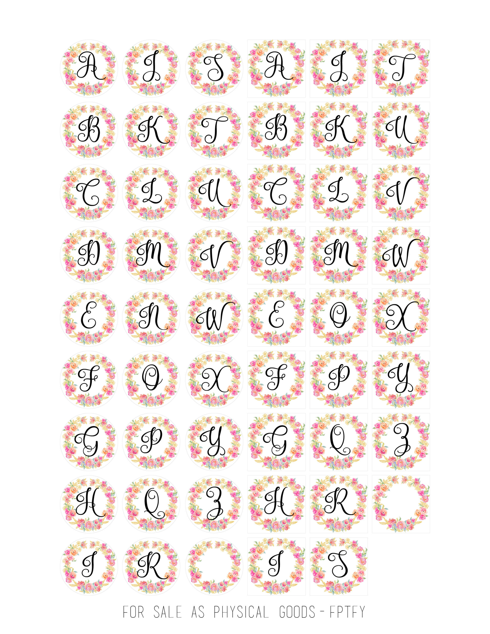 Free Cabochon Images-Initials - Free Pretty Things For You in Free Printable Cabochon Templates
