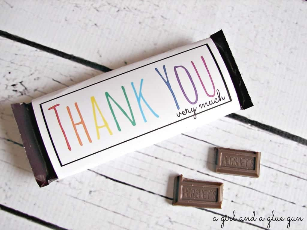 Free Candy Bar Wrapper Thank You (And Congrats) Printables! - A for Free Printable Hershey Bar Wrappers