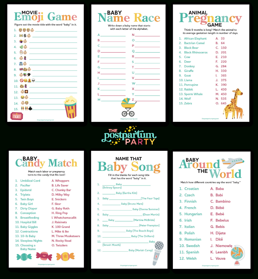 Free Candy Match Baby Shower Game - The Postpartum Party inside Candy Bar Baby Shower Game Free Printable