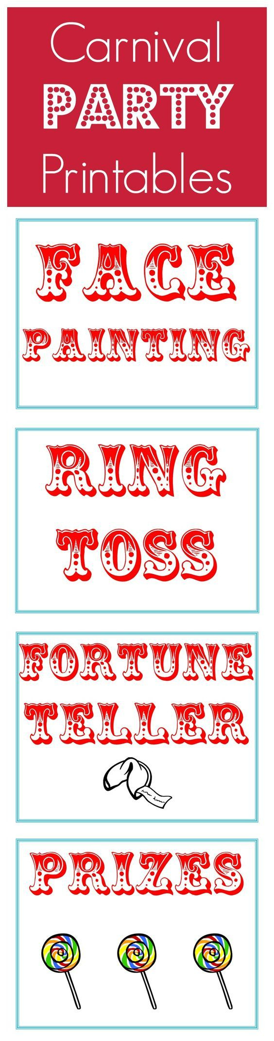 Free Carnival Party Printables | Carnival Birthday Parties pertaining to Free Printable Carnival Decorations