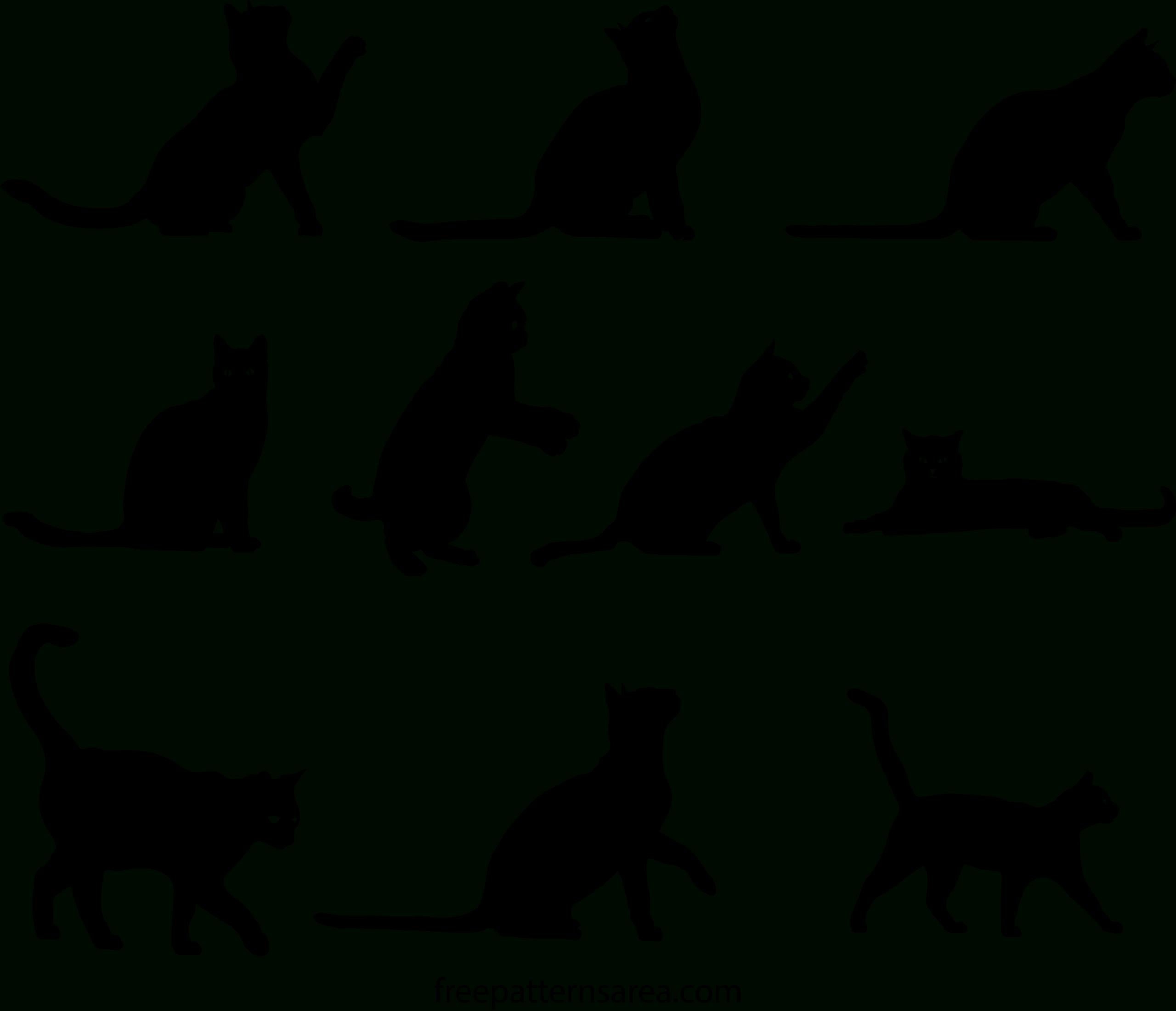 Free Cat Clipart Silhouette Vector - Freepatternsarea pertaining to Free Printable Cat Silhouette