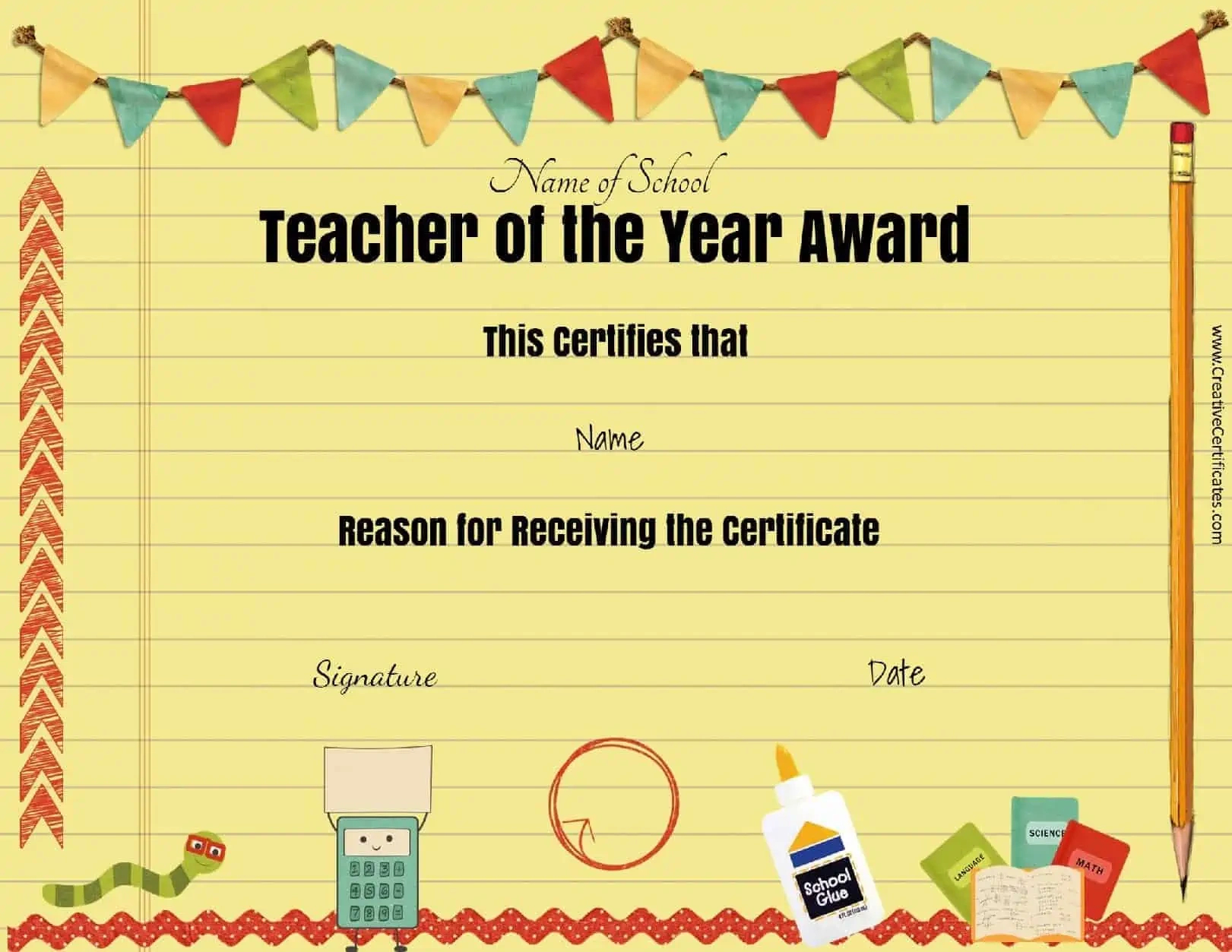 Free Certificate Of Appreciation For Teachers | Customize Online regarding Free Printable Certificates For Teachers