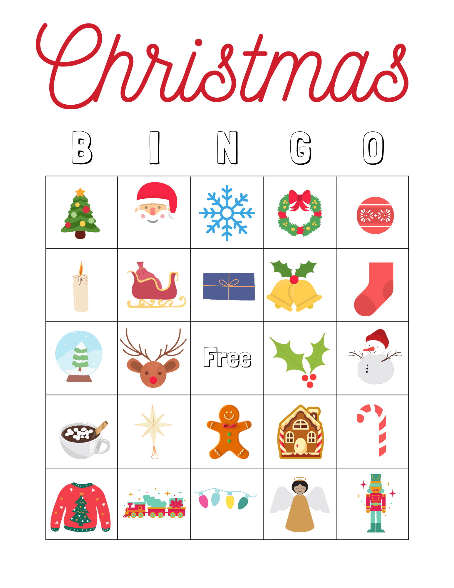 Free Christmas Bingo For Kids - Arinsolangeathome for Free Printable Christmas Bingo
