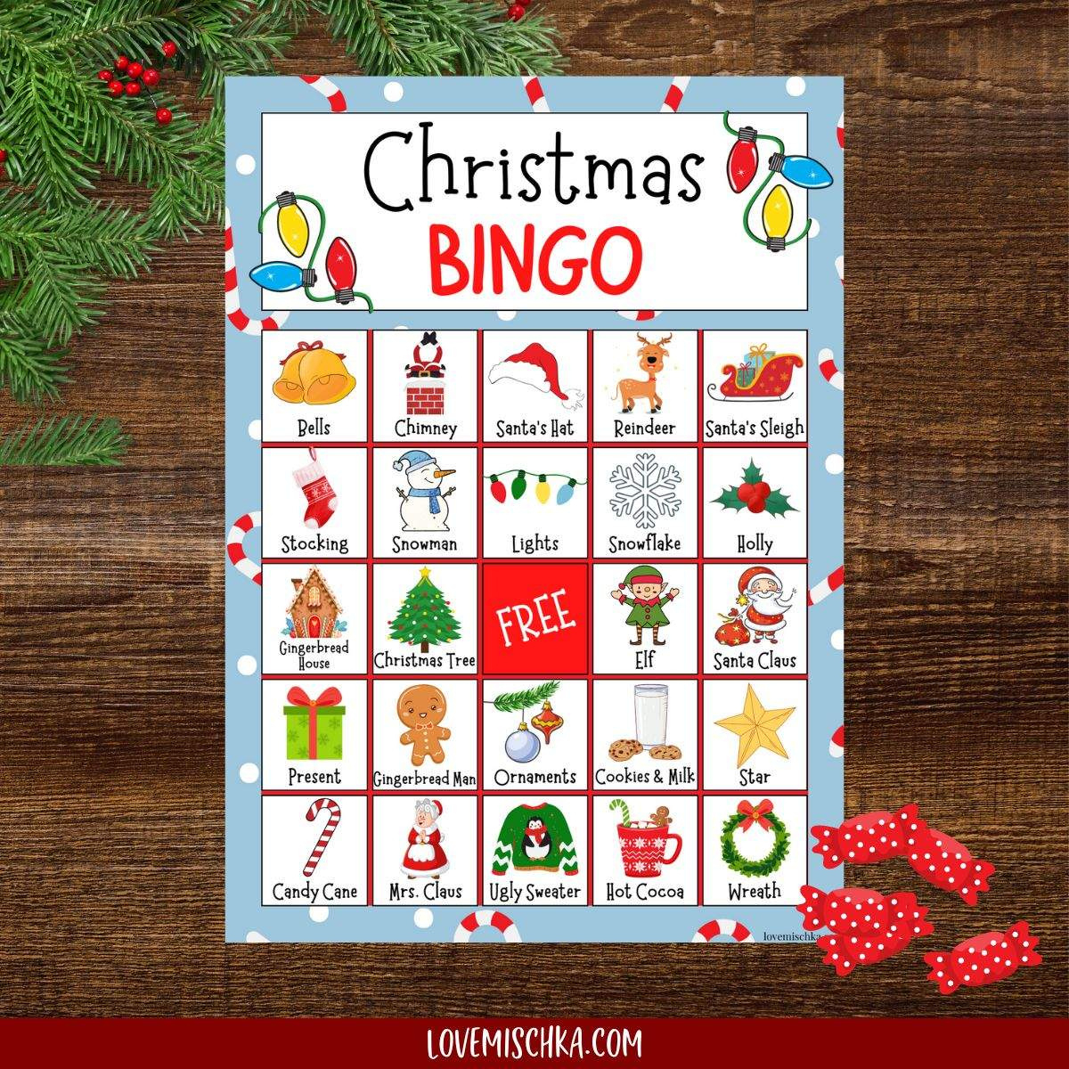 Free Christmas Bingo Printable - Love Mischka with regard to Free Printable Christmas Bingo