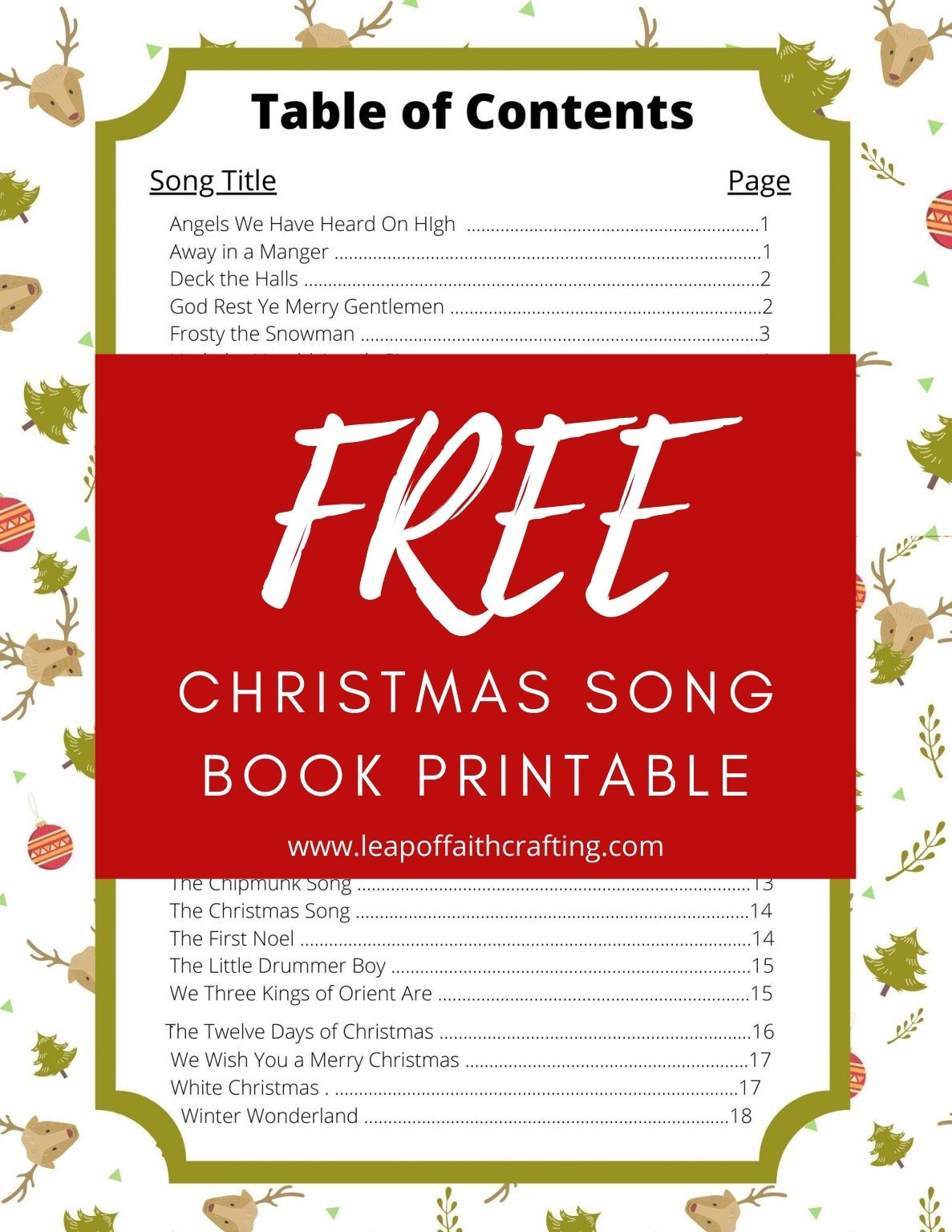 Free Christmas Carols Lyrics Pdf To Print Now! - Leap Of Faith regarding Free Printable Christmas Carols Booklet