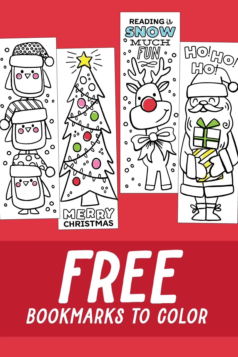 Free Christmas Coloring Bookmarks — Jessie Steury for Free Printable Bookmarks For Christmas