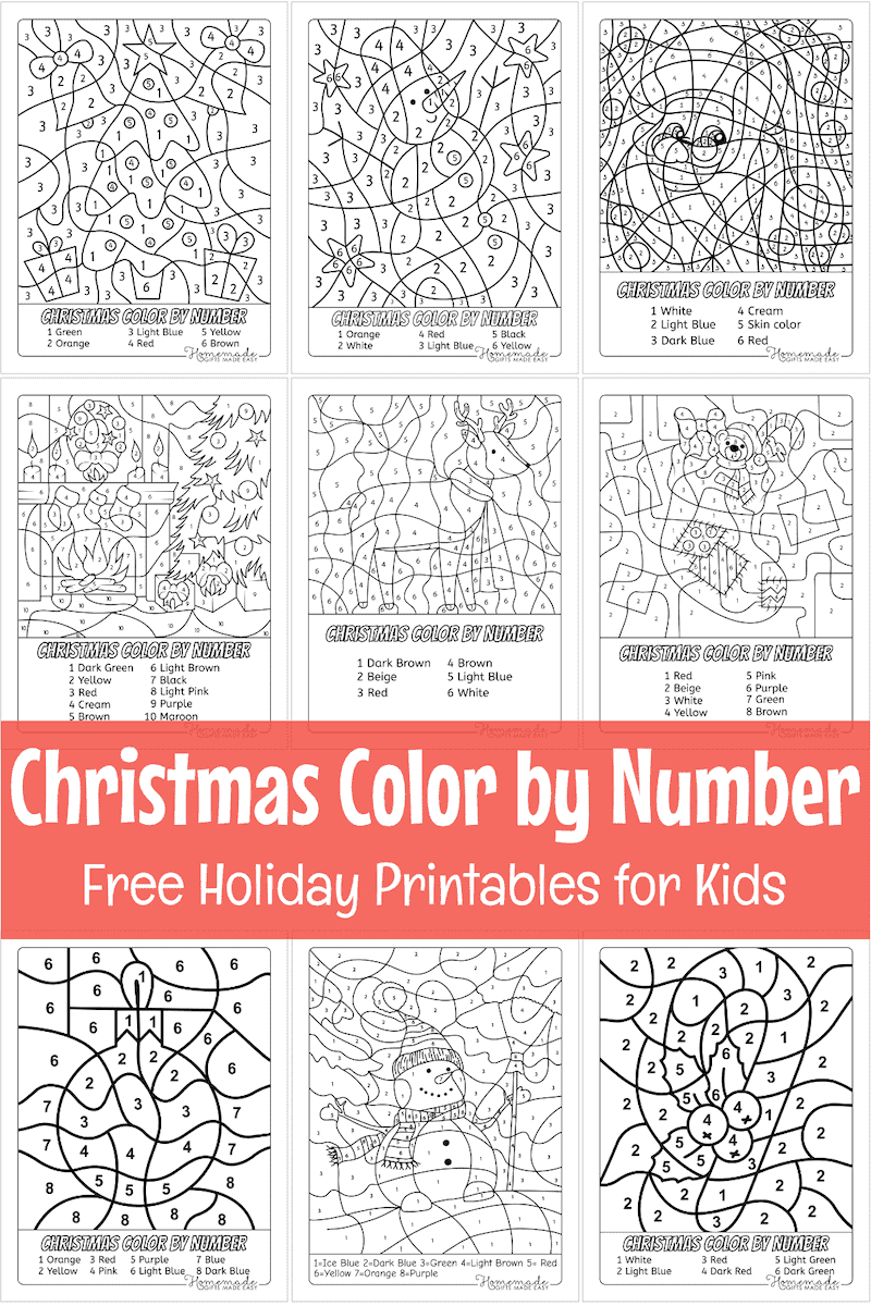Free Christmas Colornumber Printables within Free Printable Christmas Color By Number Coloring Pages