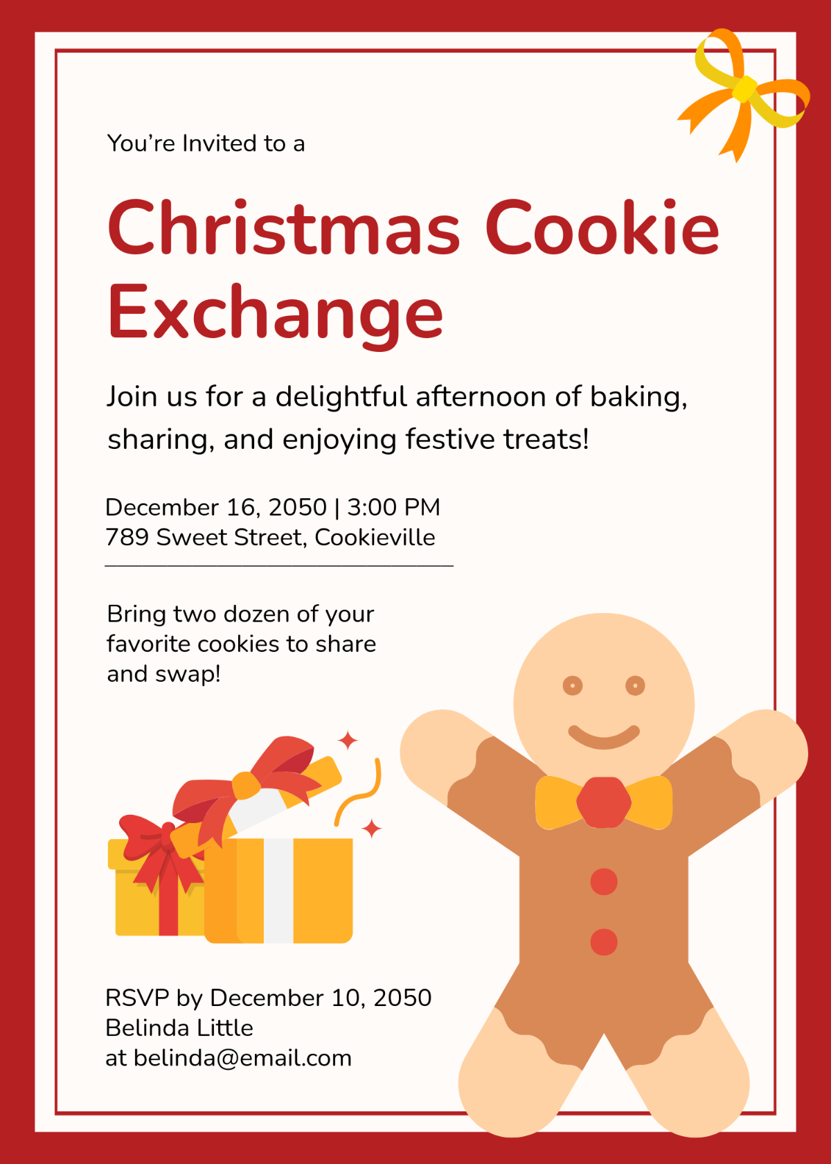 Free Christmas Cookie Exchange Invitation Template To Edit Online with regard to Free Christmas Cookie Exchange Printable Invitation