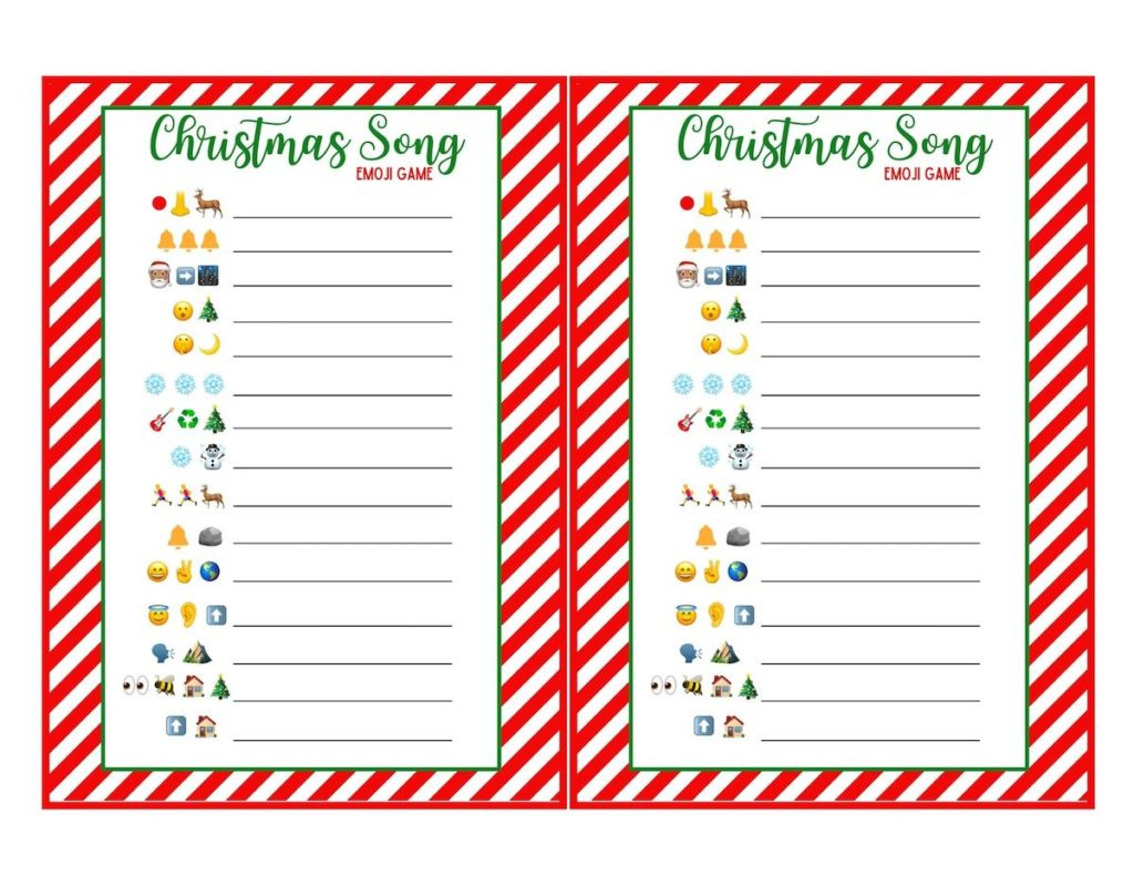Free Christmas Emoji Game With Answers! (Free Printable) - Originalmom with Free Printable Christmas Song Picture Game