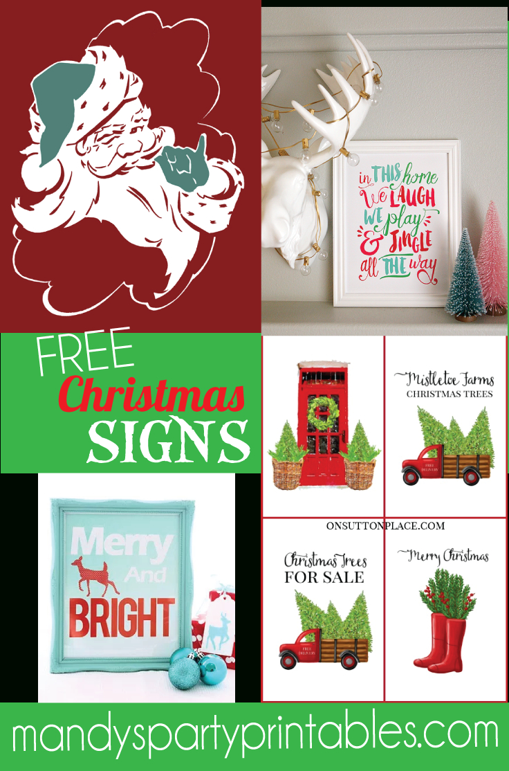 Free Christmas Printable Signs Roundup - Mandy&amp;#039;S Party Printables in Free Printable Christmas Party Signs