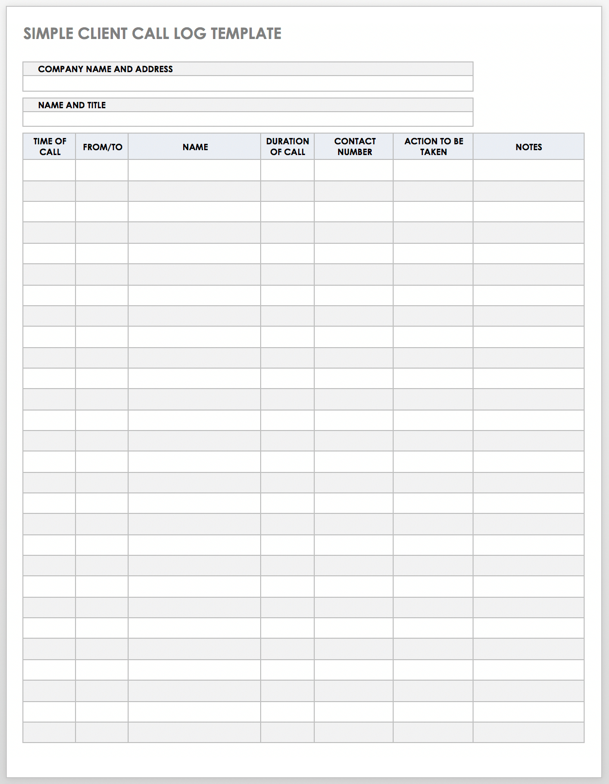 Free Client Call Log Templates | Smartsheet pertaining to Free Printable Call Log Template