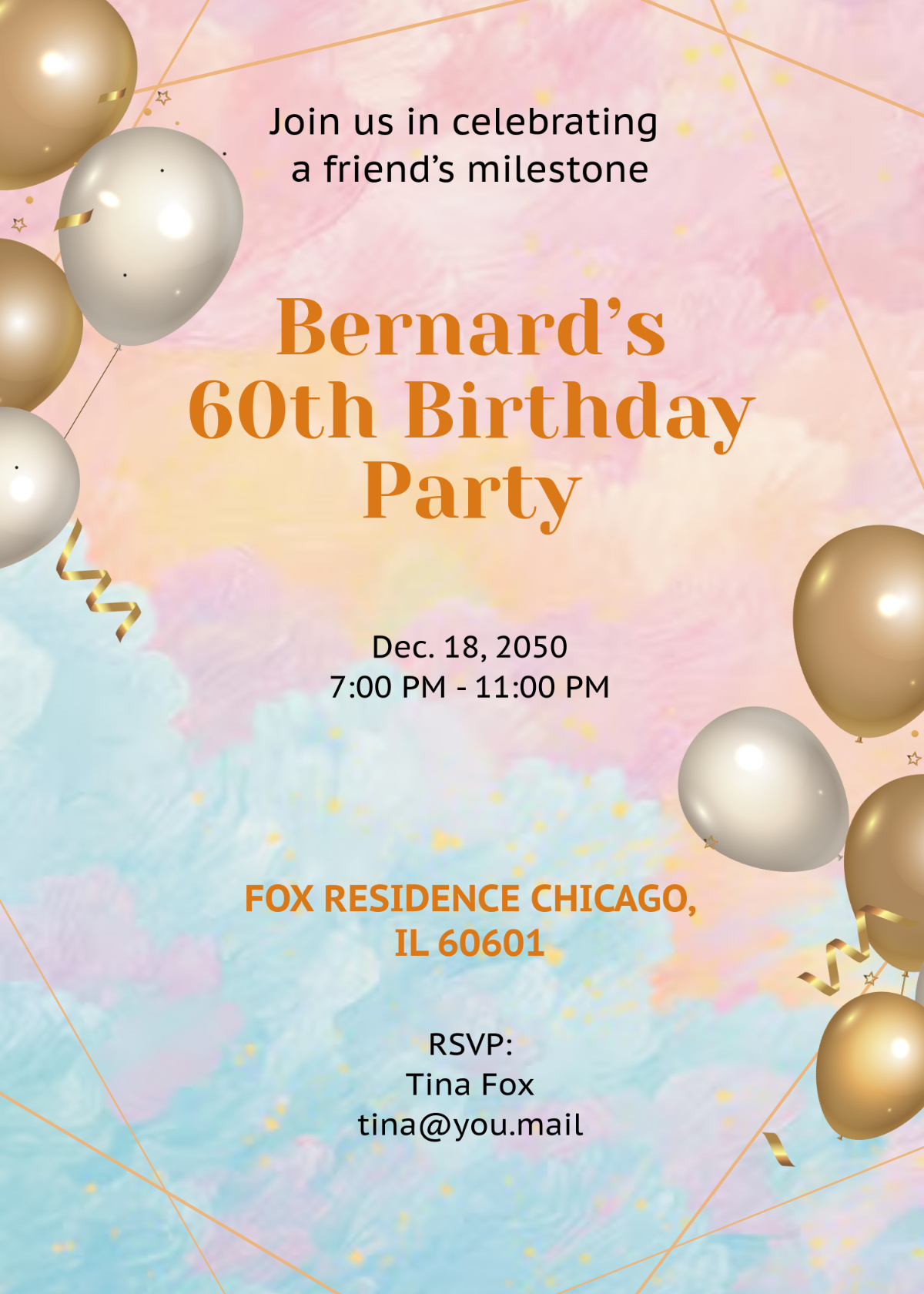 Free Colorful 60Th Birthday Invitation Template To Edit Online intended for Free Printable Surprise 60Th Birthday Invitations