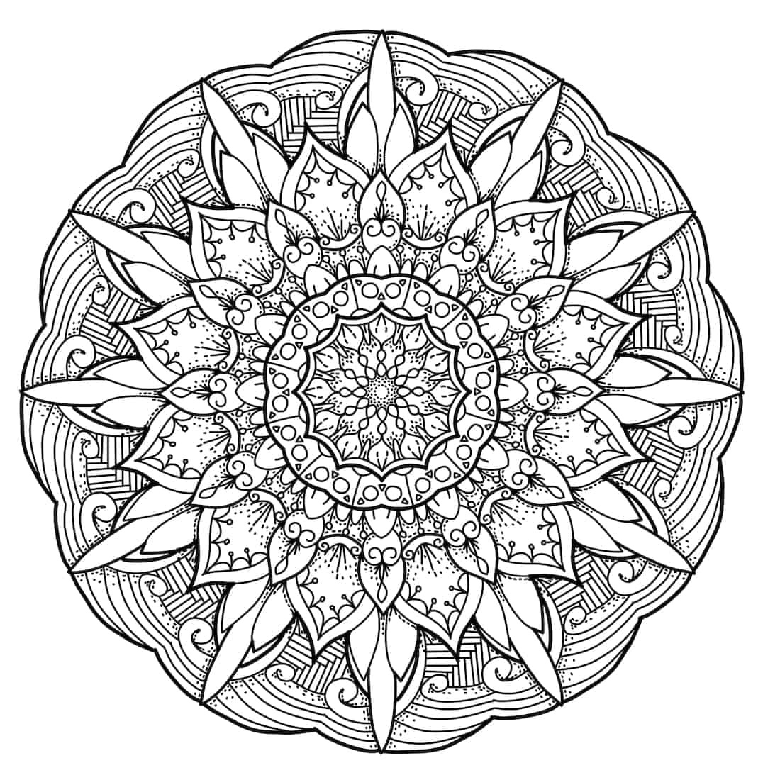 Free Coloring Pages For You To Print - Monday Mandala in Free Printable Mandala Patterns