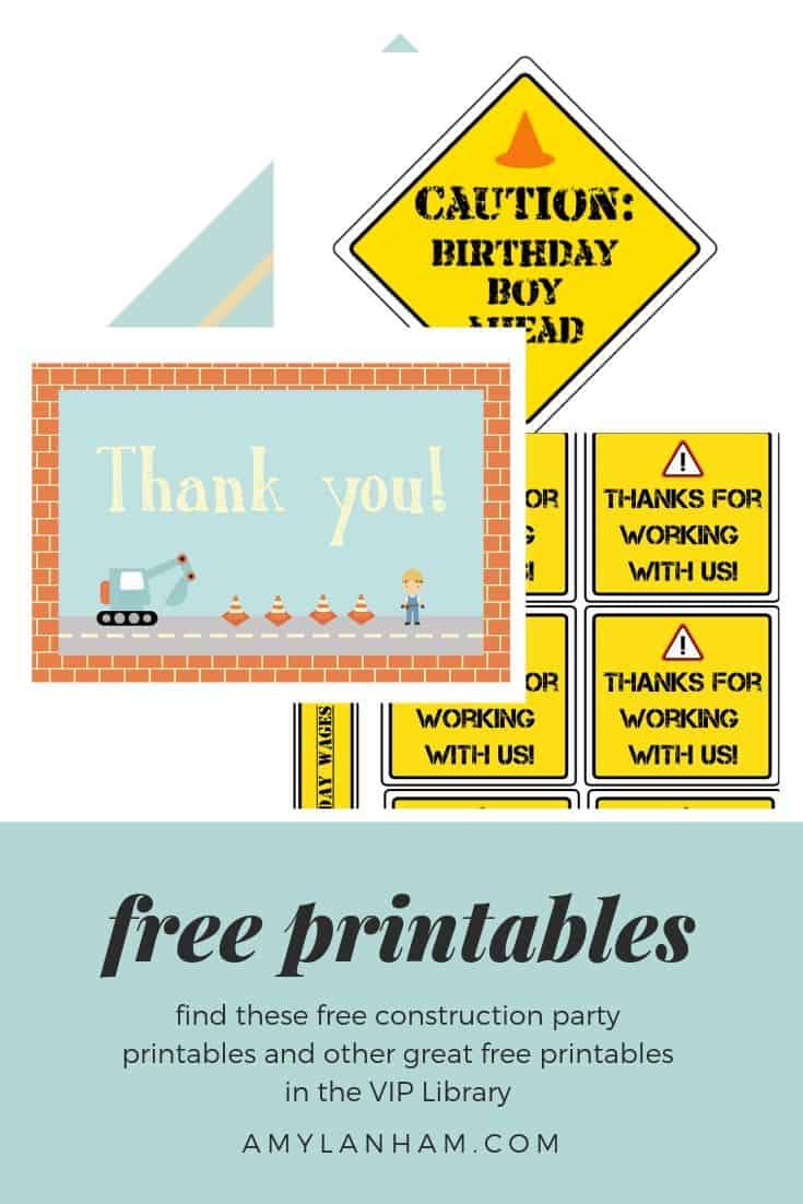 Free Construction Party Printables - Lanham Creations pertaining to Free Printable Party Signs