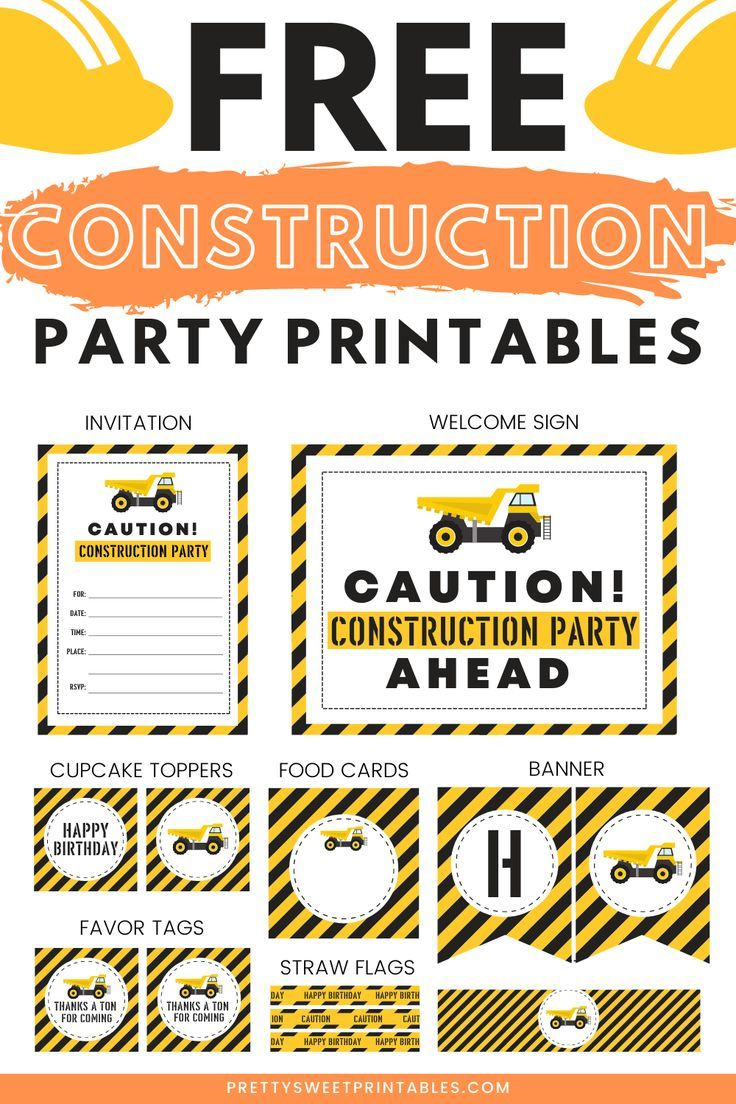 Free Construction Party Printables with Free Printable Construction Birthday Invitation Templates