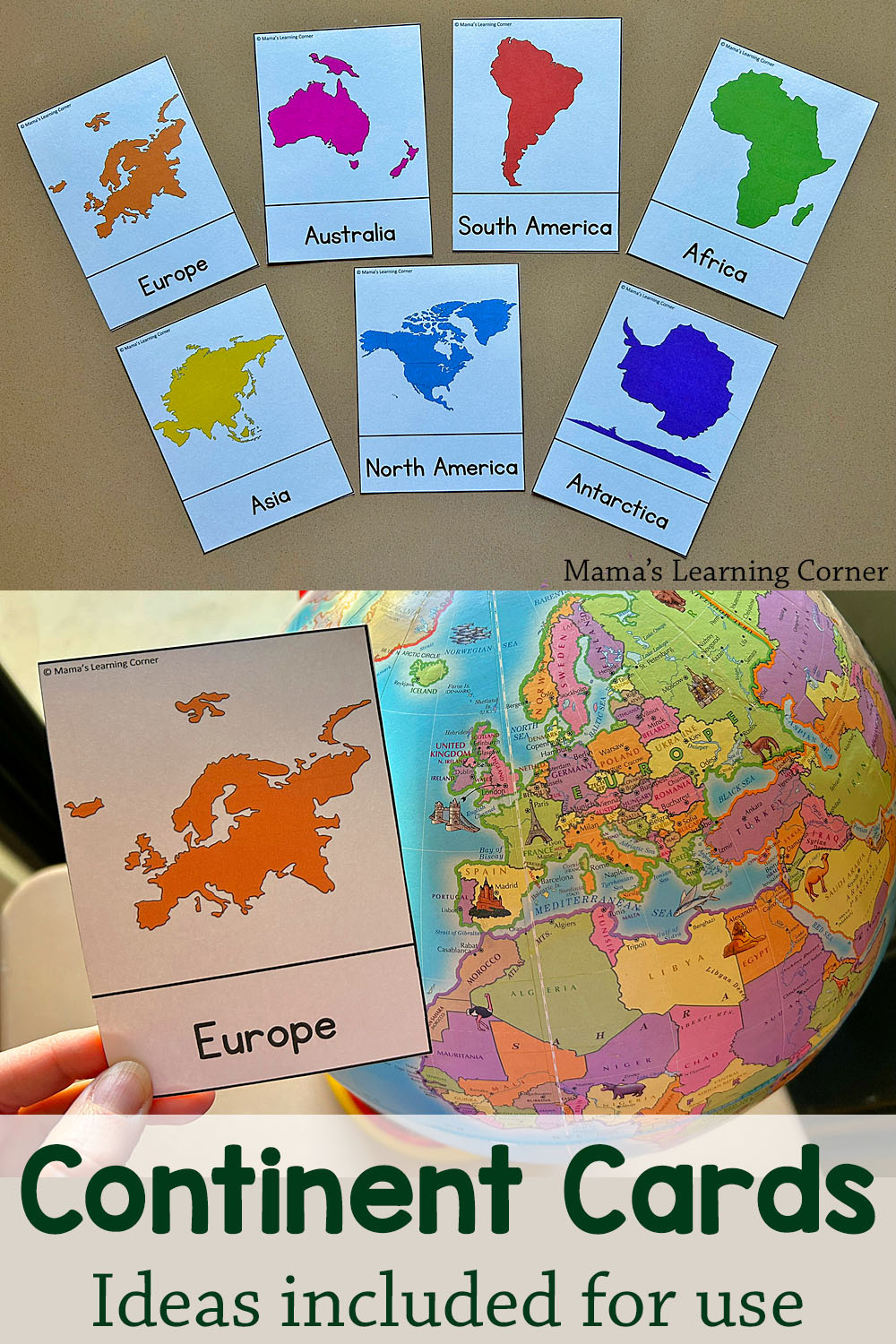 Free Continents Cards For Kids – Learn The 7 Continents With regarding Montessori World Map Free Printable