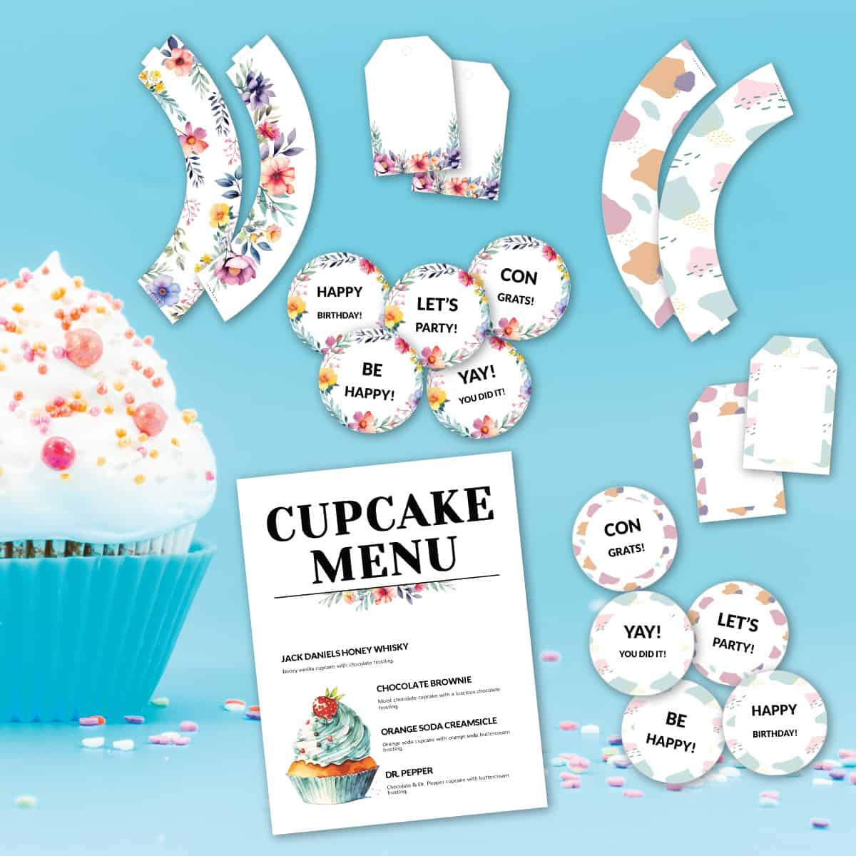 Free Cupcake Topper Printables (Gift Tags, Wrappers, Etc) - Kim Schob with regard to Free Printable Cupcake Toppers