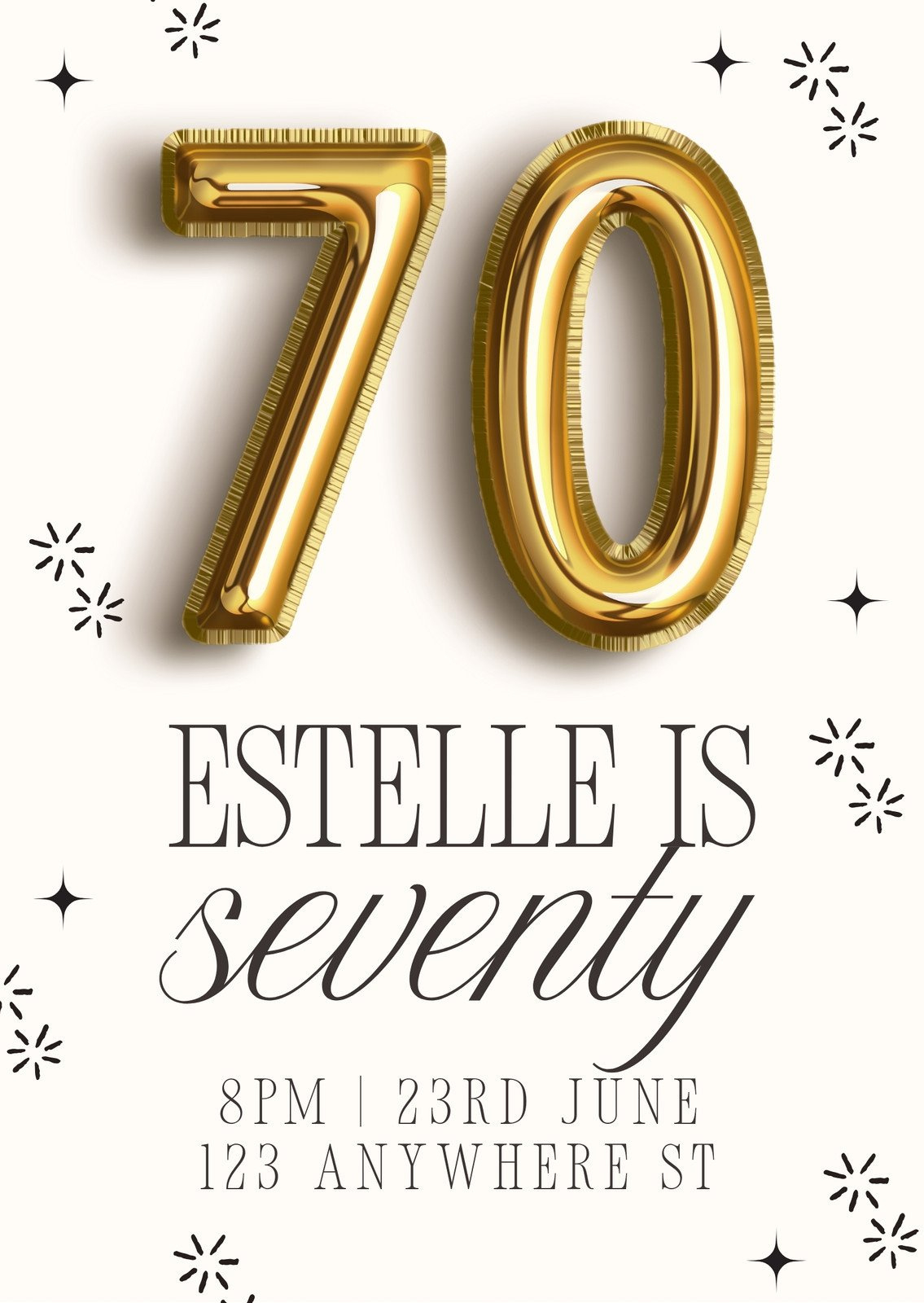 Free Custom Printable 70Th Birthday Invitation Templates | Canva in Free Printable 70Th Birthday Party Invitations