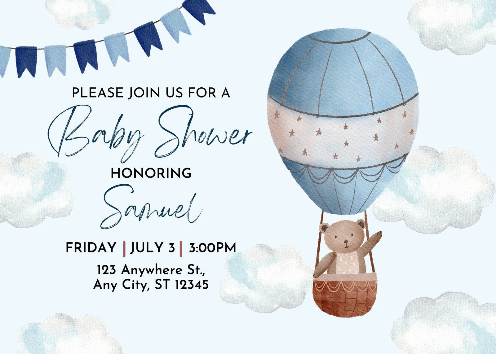 Free Custom Printable Baby Shower Card Templates | Canva within Free Printable Baby Boy Cards