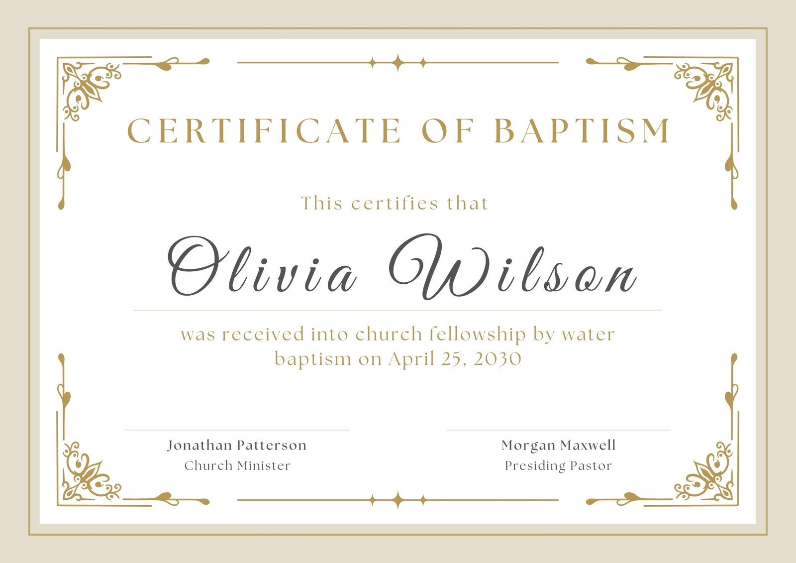 Free Custom Printable Baptismal Certificate Templates | Canva within Free Online Printable Baptism Certificates