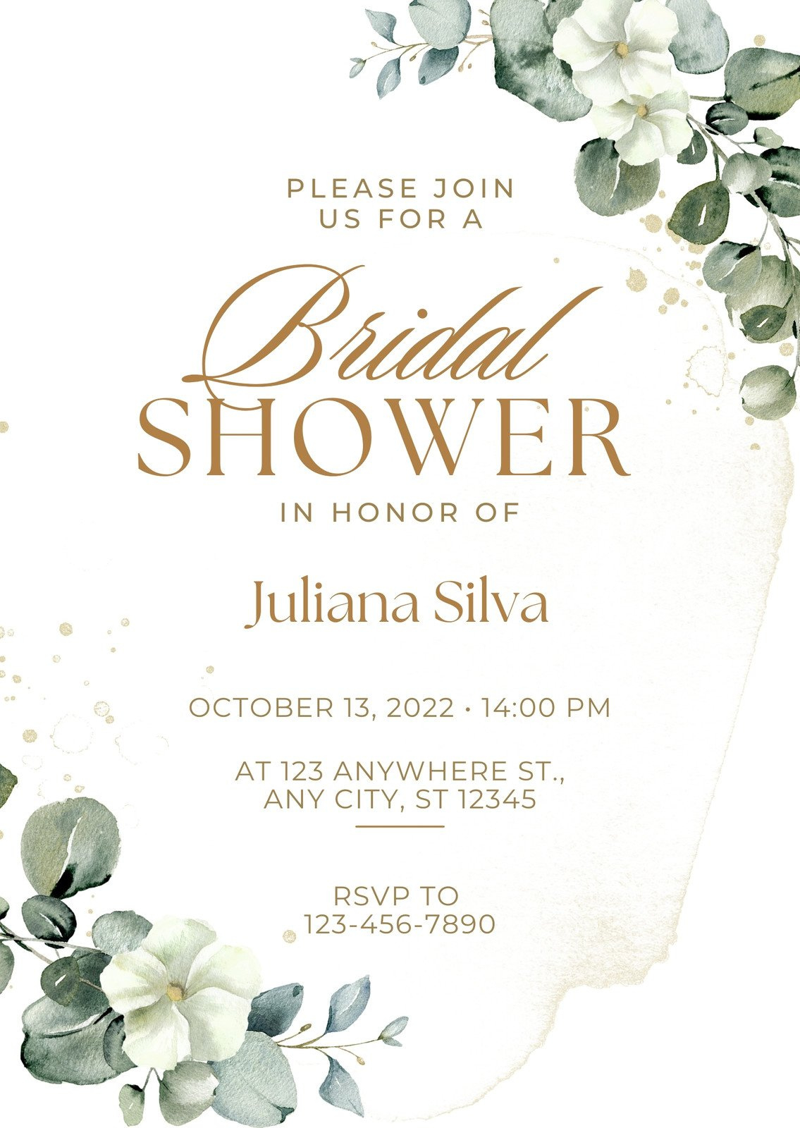 Free Custom Printable Bridal Shower Invitation Templates | Canva throughout Free Printable Wedding Shower Greeting Cards