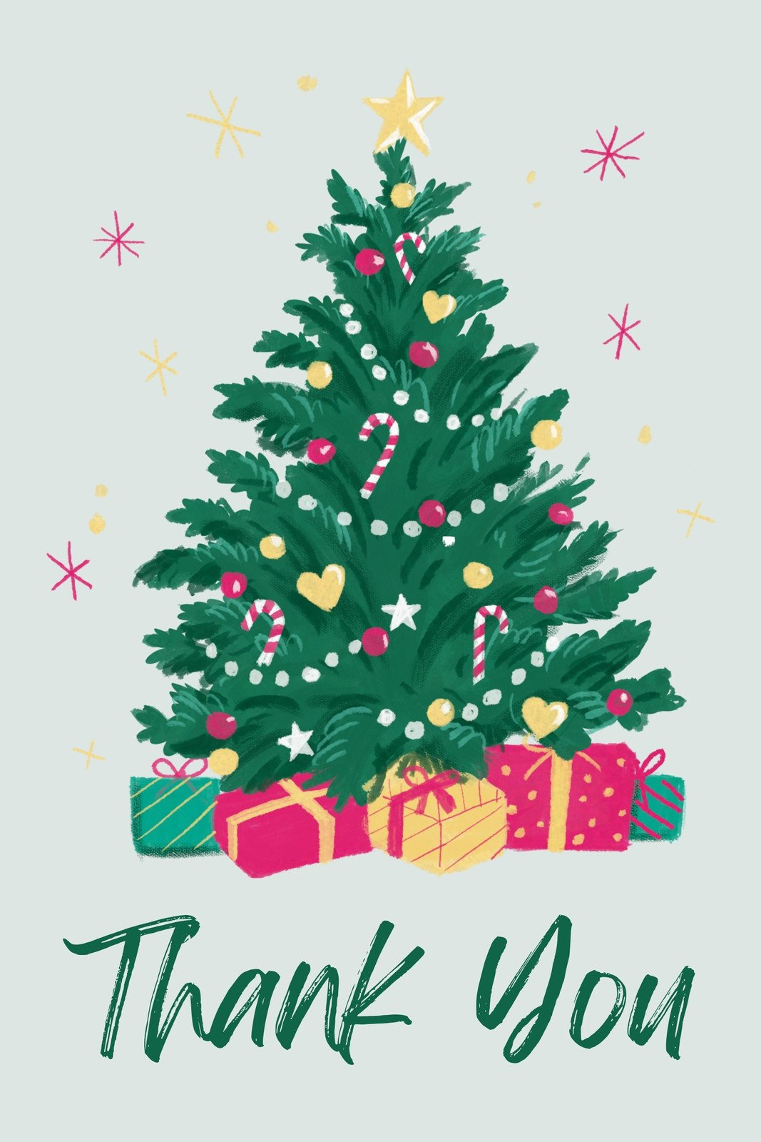 Free Custom Printable Christmas Thank You Card Templates | Canva pertaining to Christmas Thank You Cards Printable Free