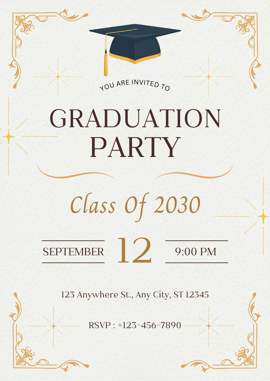 Free Custom Printable Graduation Invitation Templates | Canva inside Free Printable Graduation Invitation Templates