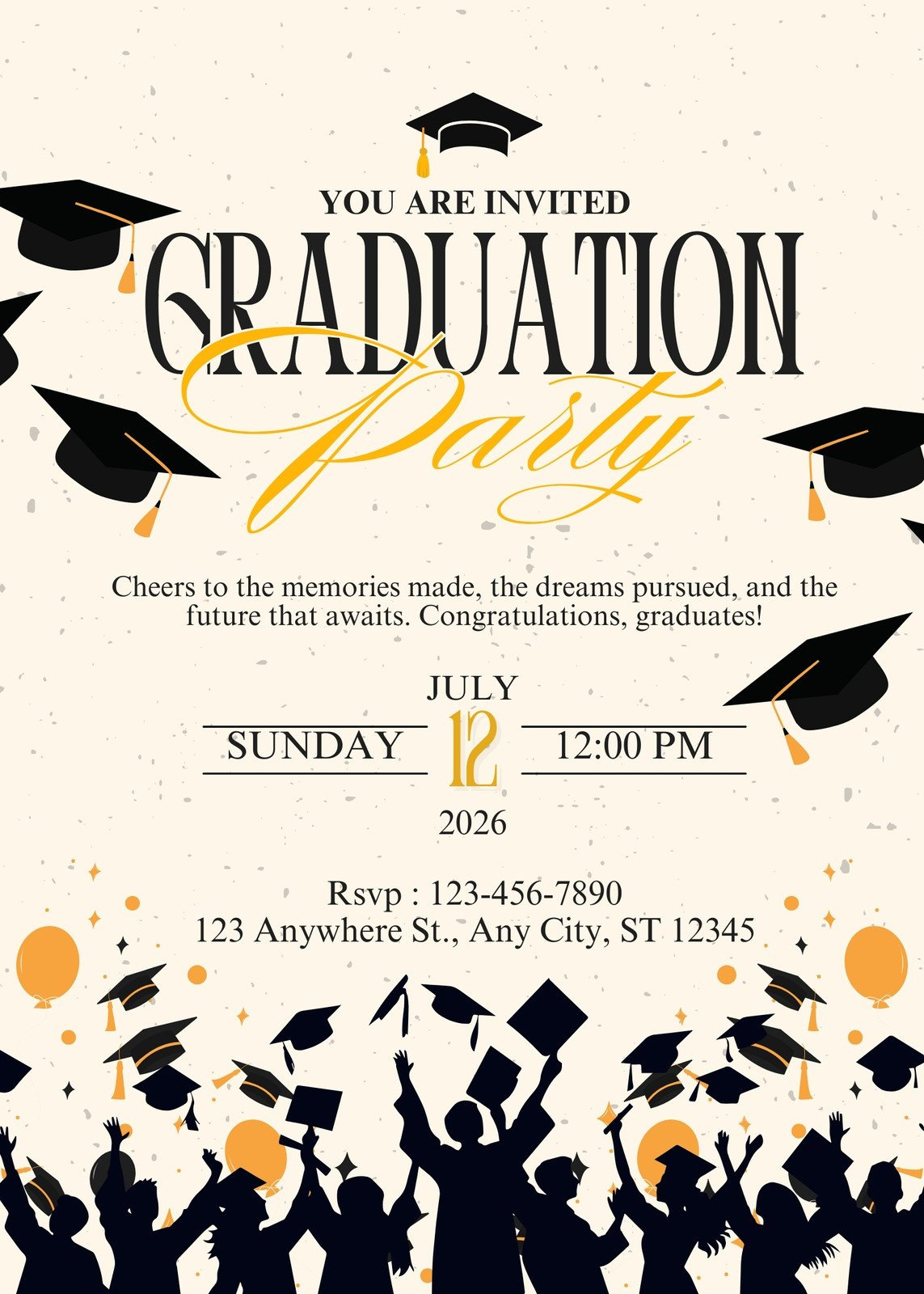 Free Custom Printable Graduation Invitation Templates | Canva throughout Free Online Printable Graduation Invitation Maker