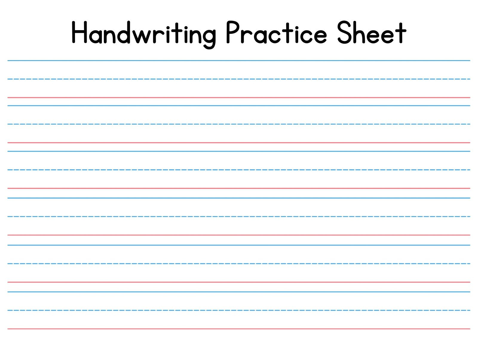 Free Custom Printable Handwriting Worksheet Templates | Canva in Free Printable Blank Handwriting Worksheets