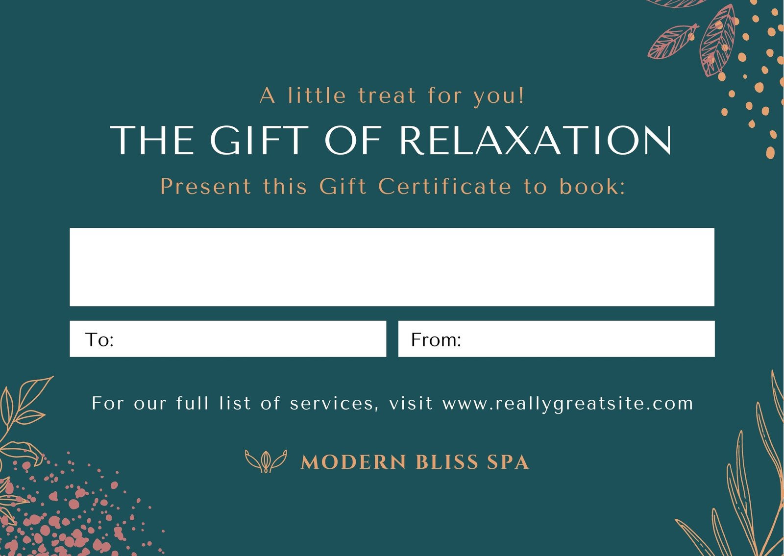 Free Custom Printable Massage Gift Certificate Templates | Canva regarding Free Printable Massage Gift Certificate Templates