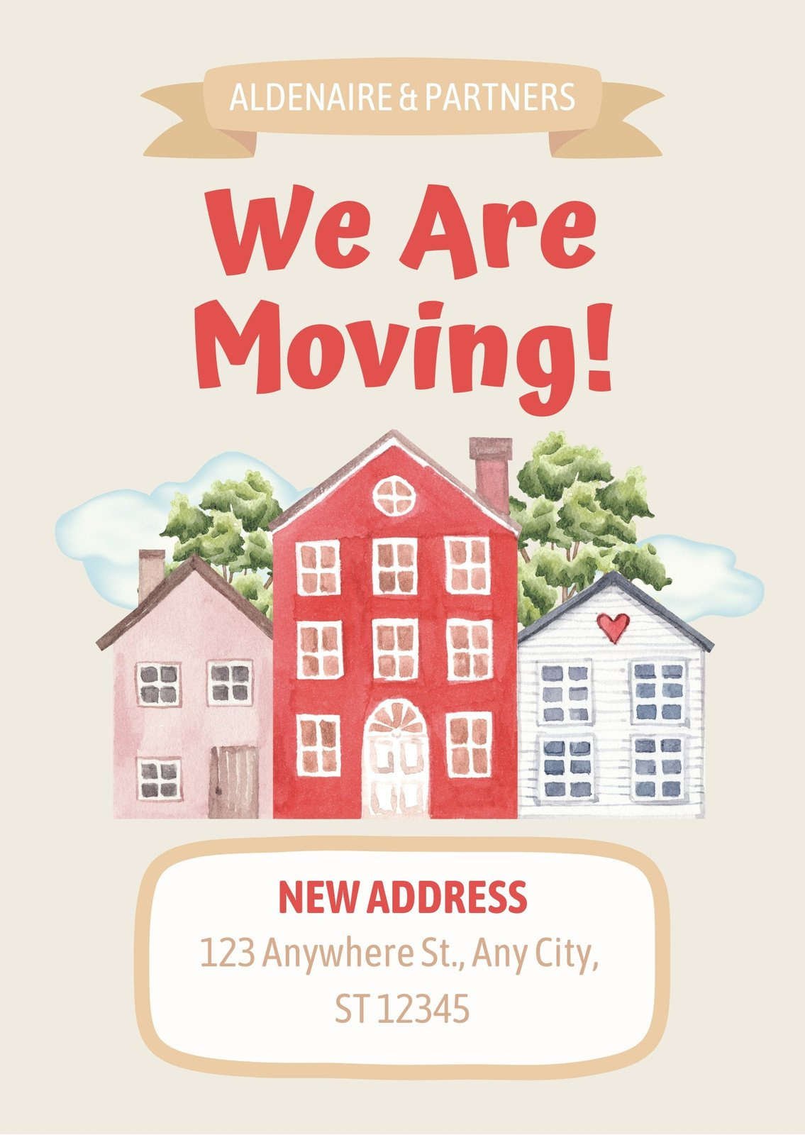 Free, Custom Printable Moving Announcement Templates | Canva throughout We Are Moving Cards Free Printable