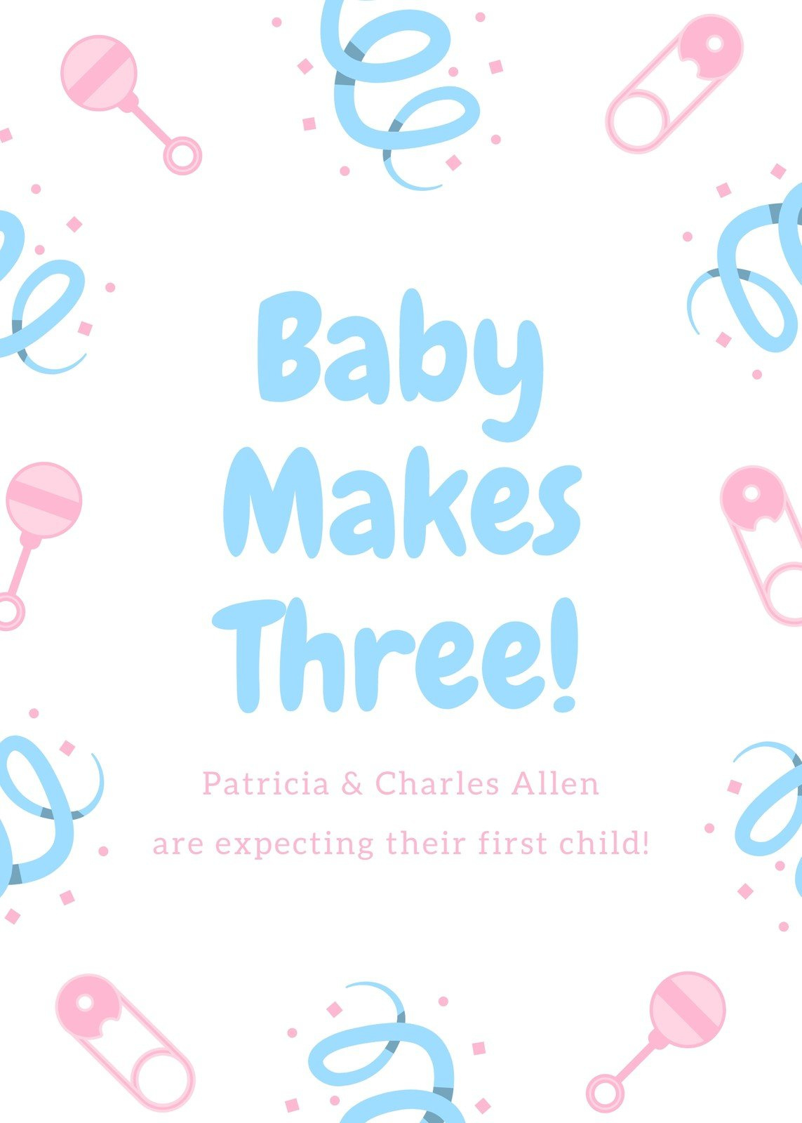 Free, Custom Printable Pregnancy Announcement Templates | Canva inside Free Printable Pregnancy Announcement Cards