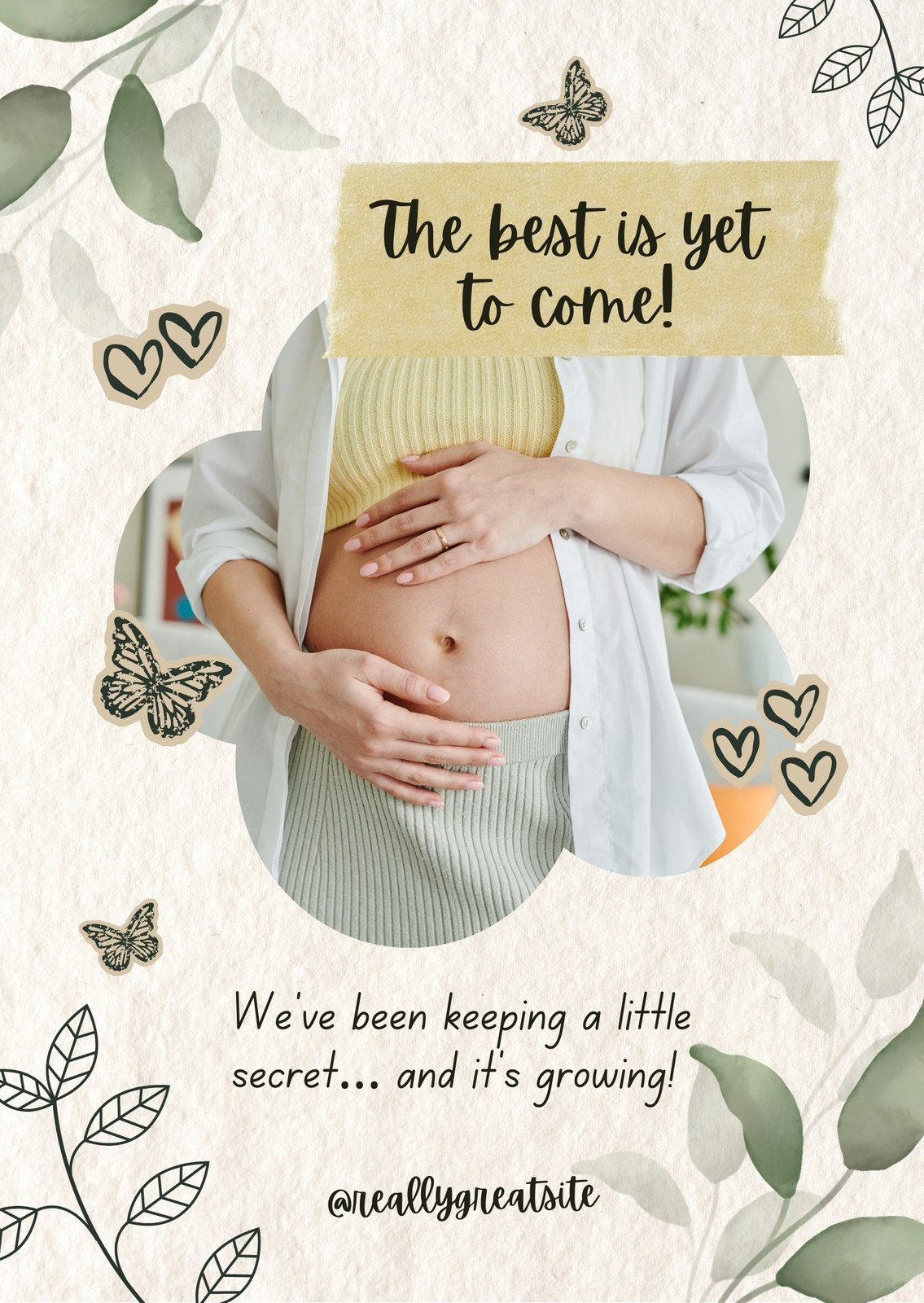 Free, Custom Printable Pregnancy Announcement Templates | Canva intended for Free Printable Pregnancy Announcement Cards