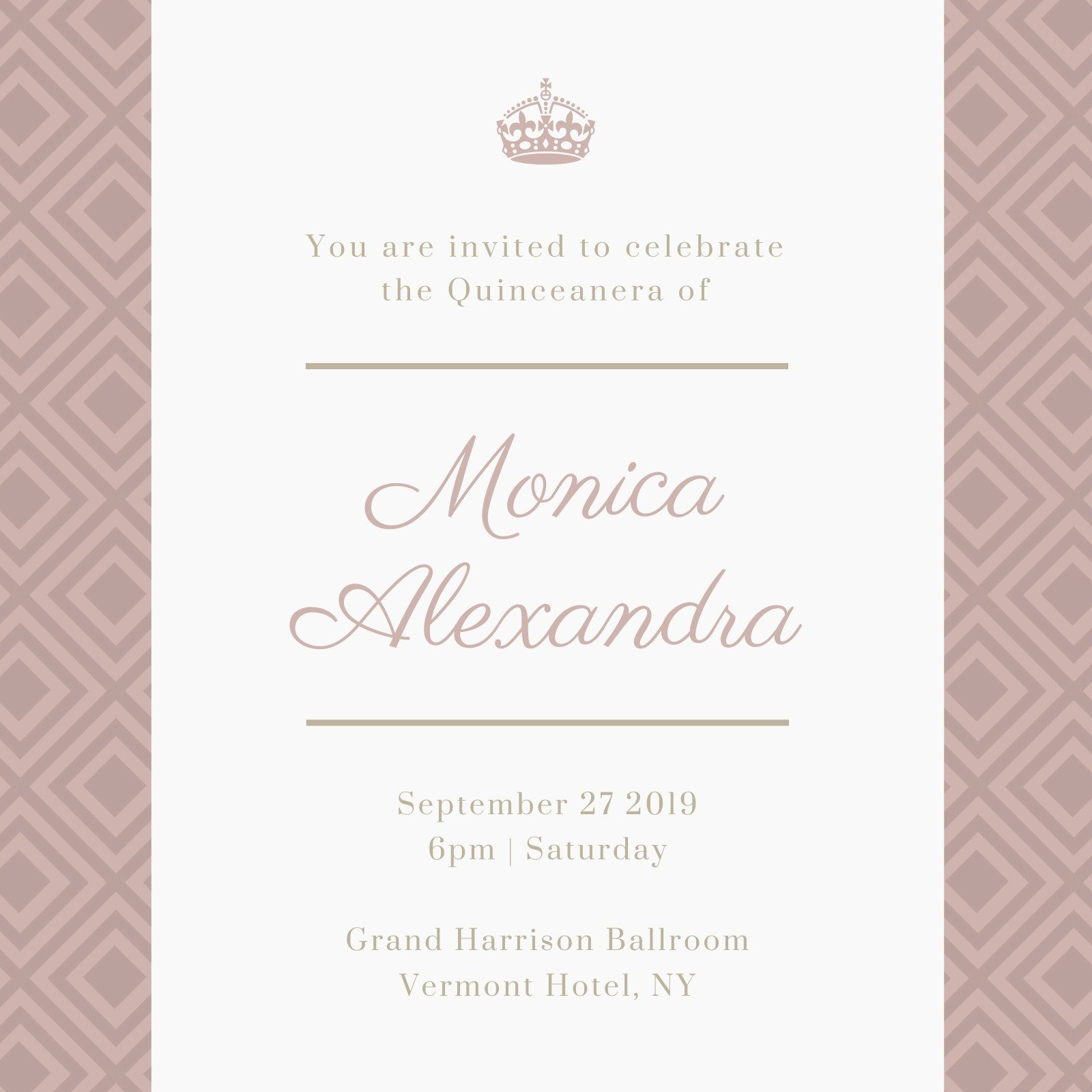 Free Custom Printable Quinceañera Invitation Templates | Canva regarding Free Printable Quinceanera Invitations