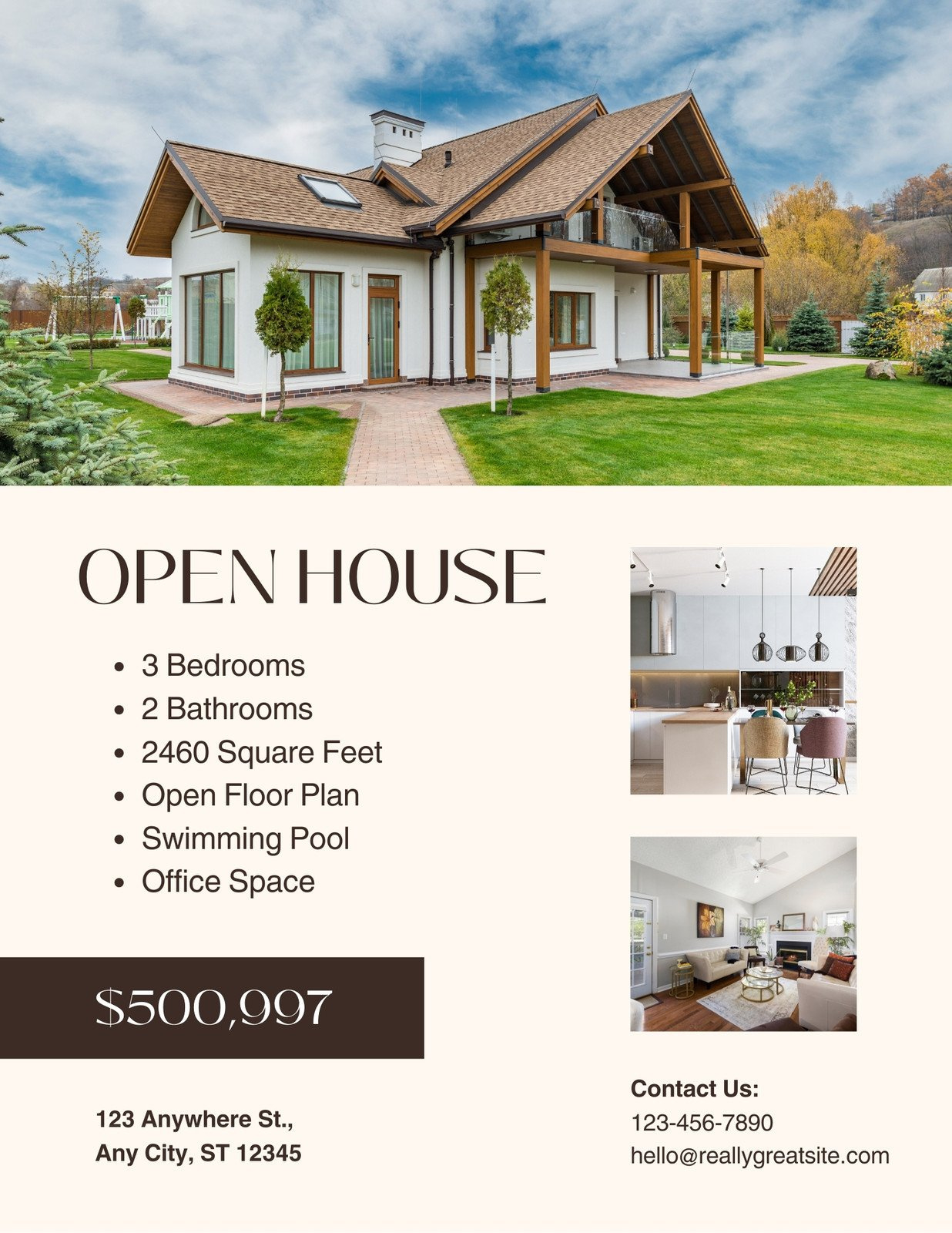 Free Custom Printable Real Estate Flyer Templates | Canva inside Free Printable Real Estate Flyer Templates