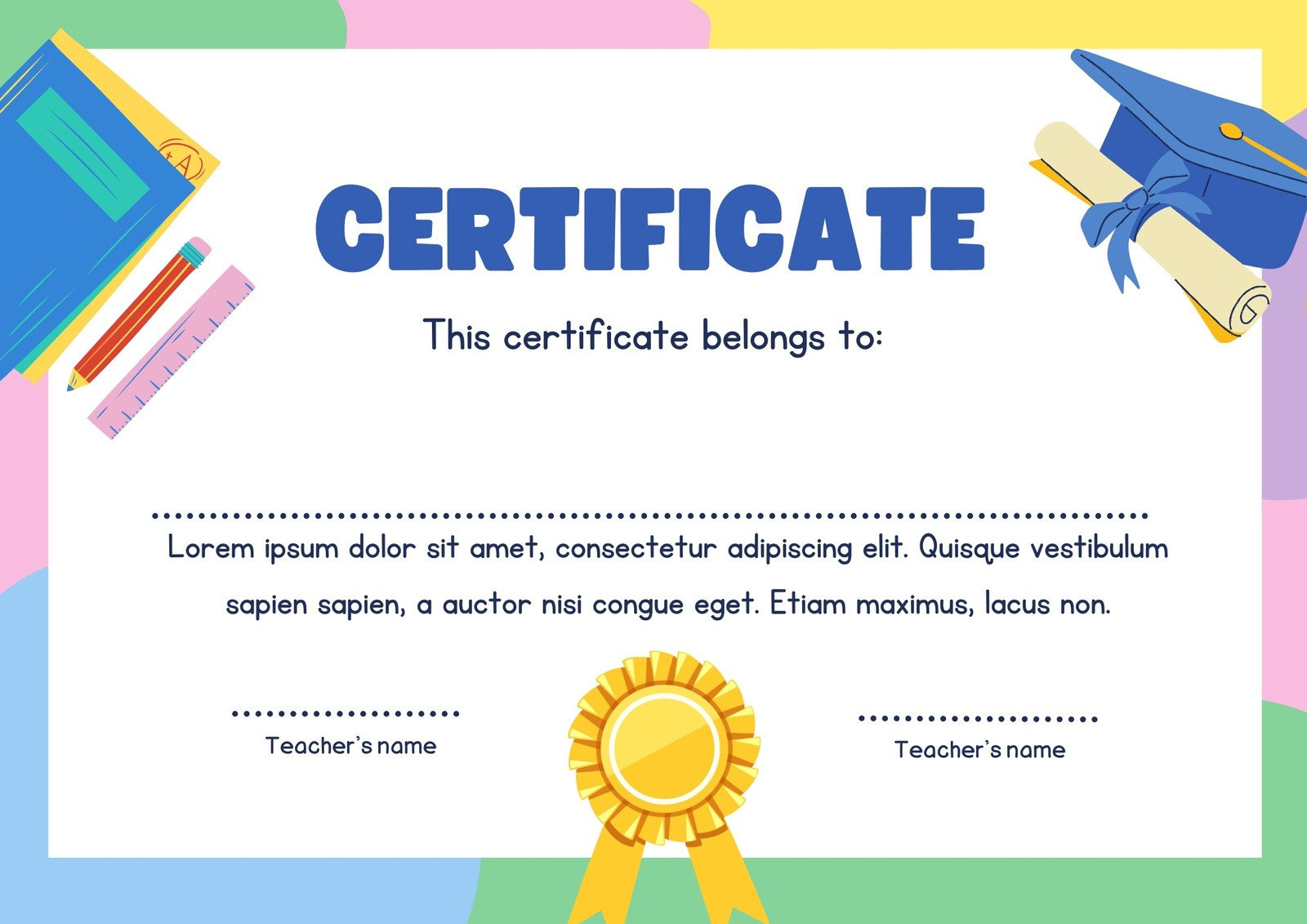 Free Custom Printable School Certificate Templates | Canva intended for Free Printable School Certificates Templates
