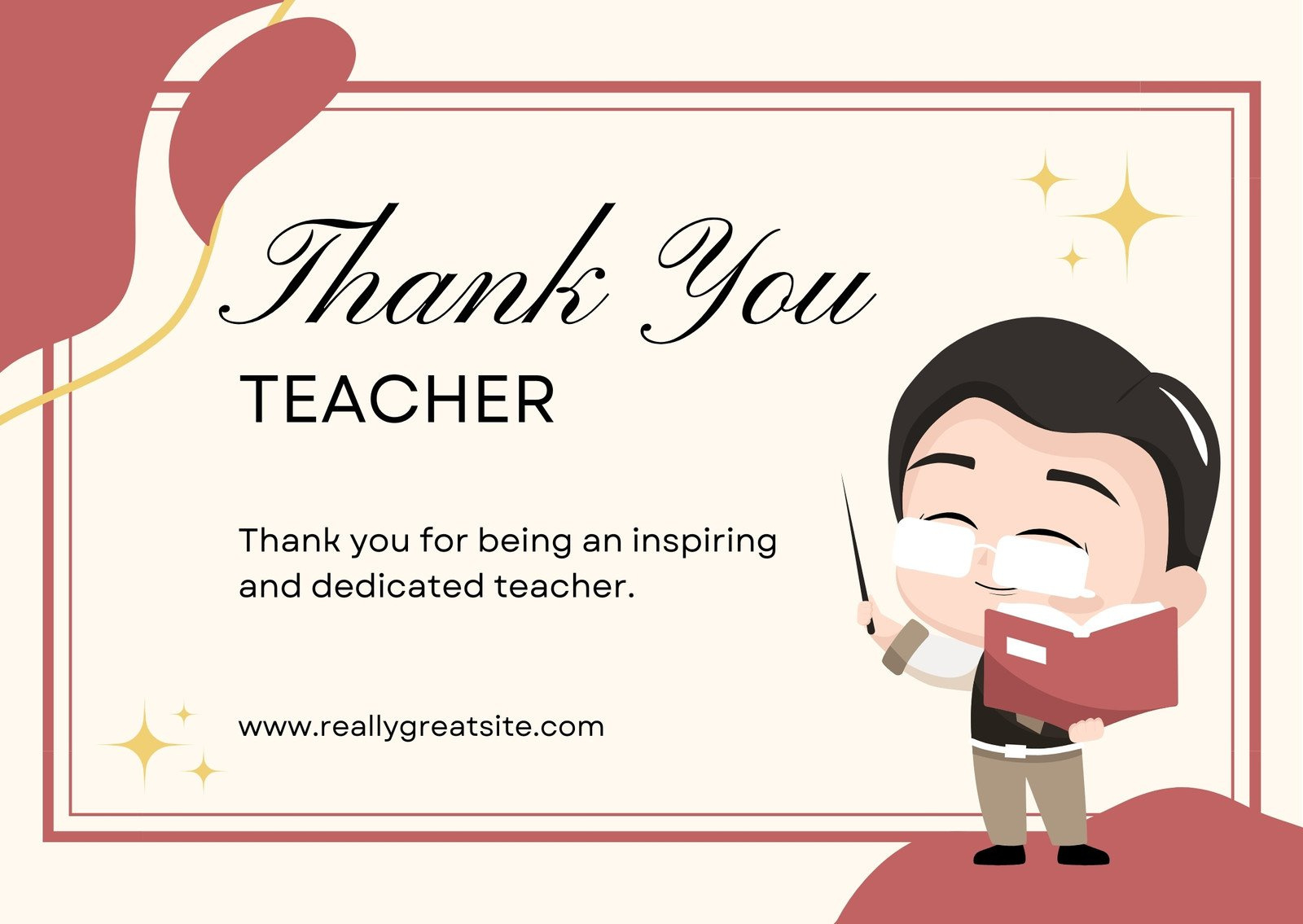 Free Custom Printable Teacher Thank You Card Templates | Canva for Free Printable Thank You Cards For Teachers