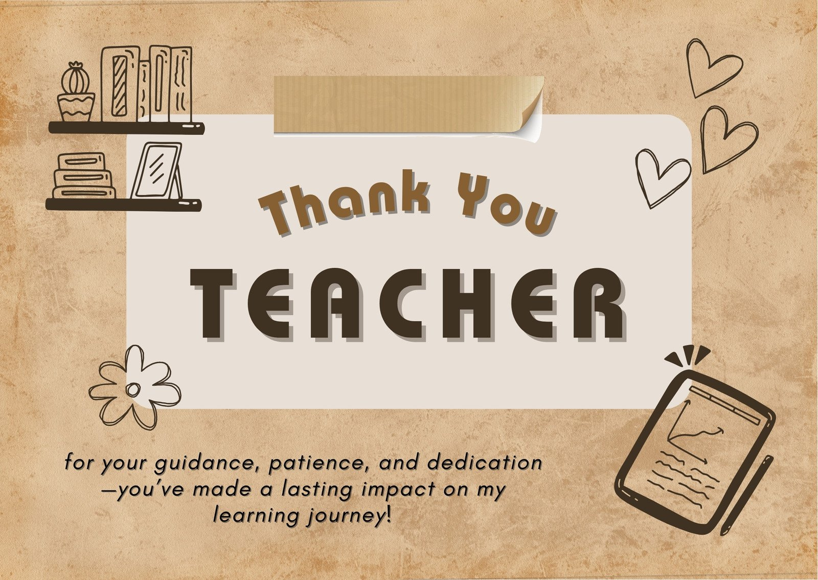 Free Custom Printable Teacher Thank You Card Templates | Canva with Free Printable Teacher Appreciation Greeting Cards